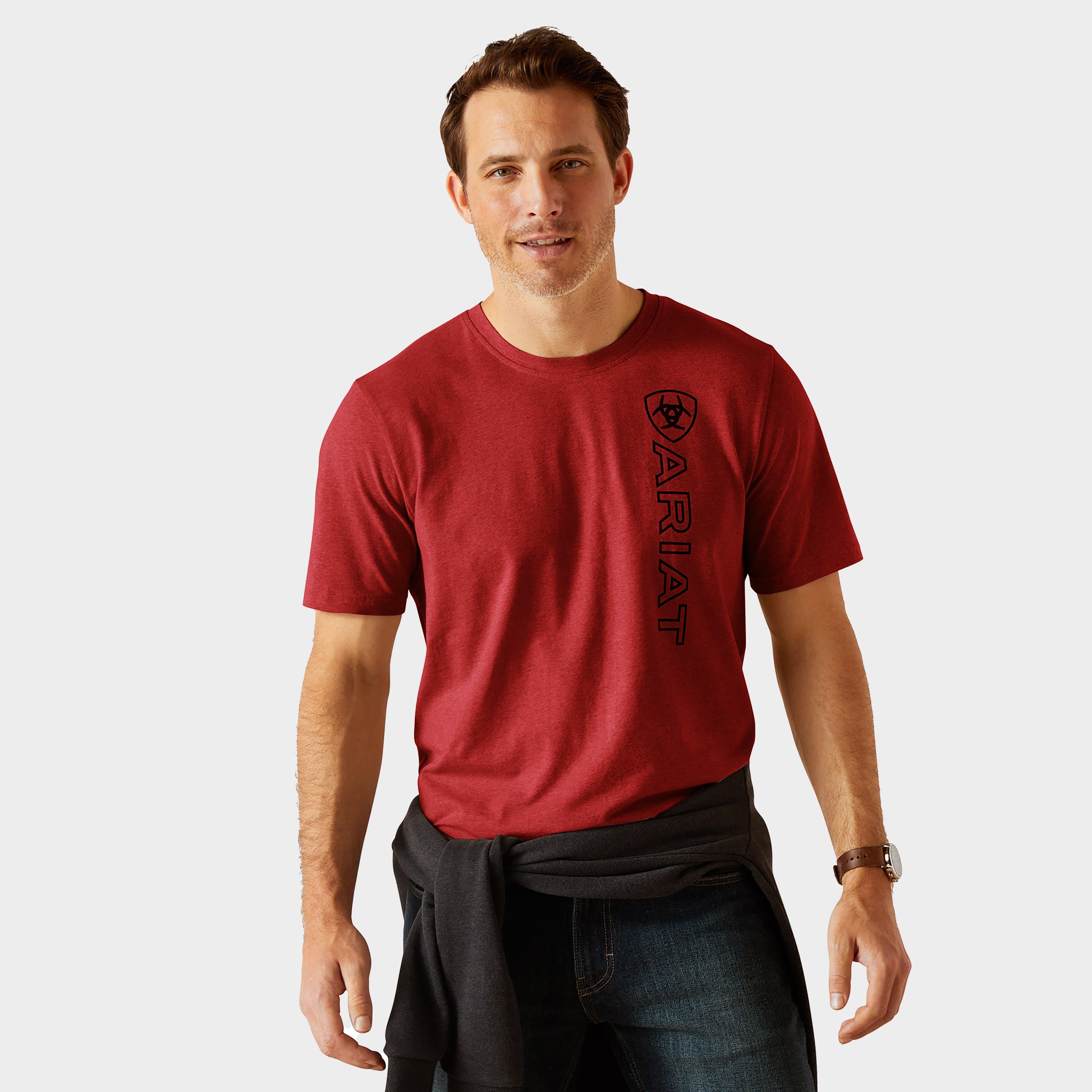 Mens Vertical Logo Short Sleeved Top Sun-Dried Tomato