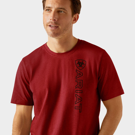 Mens Vertical Logo Short Sleeved Top Sun-Dried Tomato