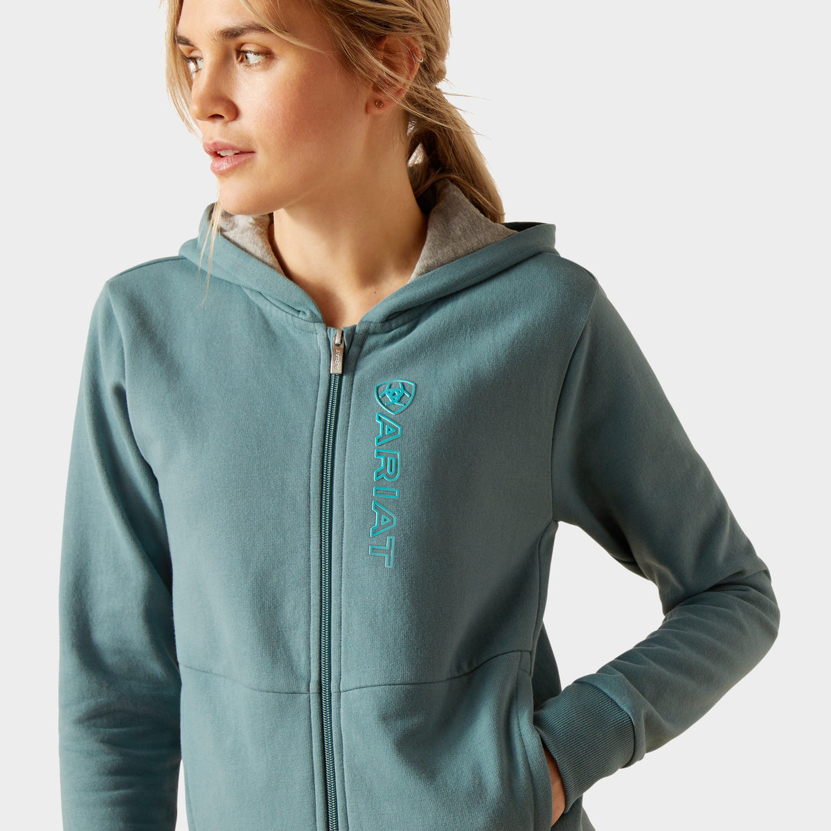 Womens Team Logo Full Zip Hoodie North Atlantic