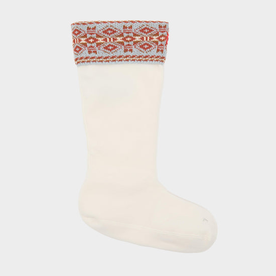 Fairisle Tall Welly Socks White