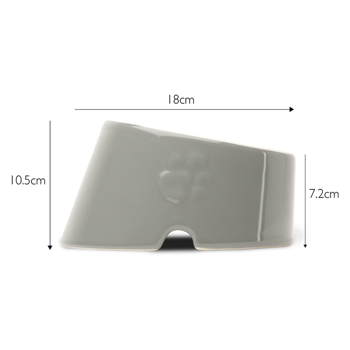 Classic Flat Faced Food Bowl Grey 18cm