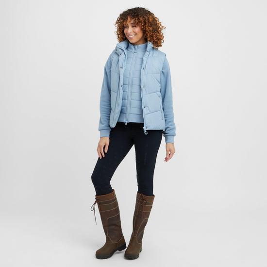 Womens Puffer Bodywarmer Blue Fog