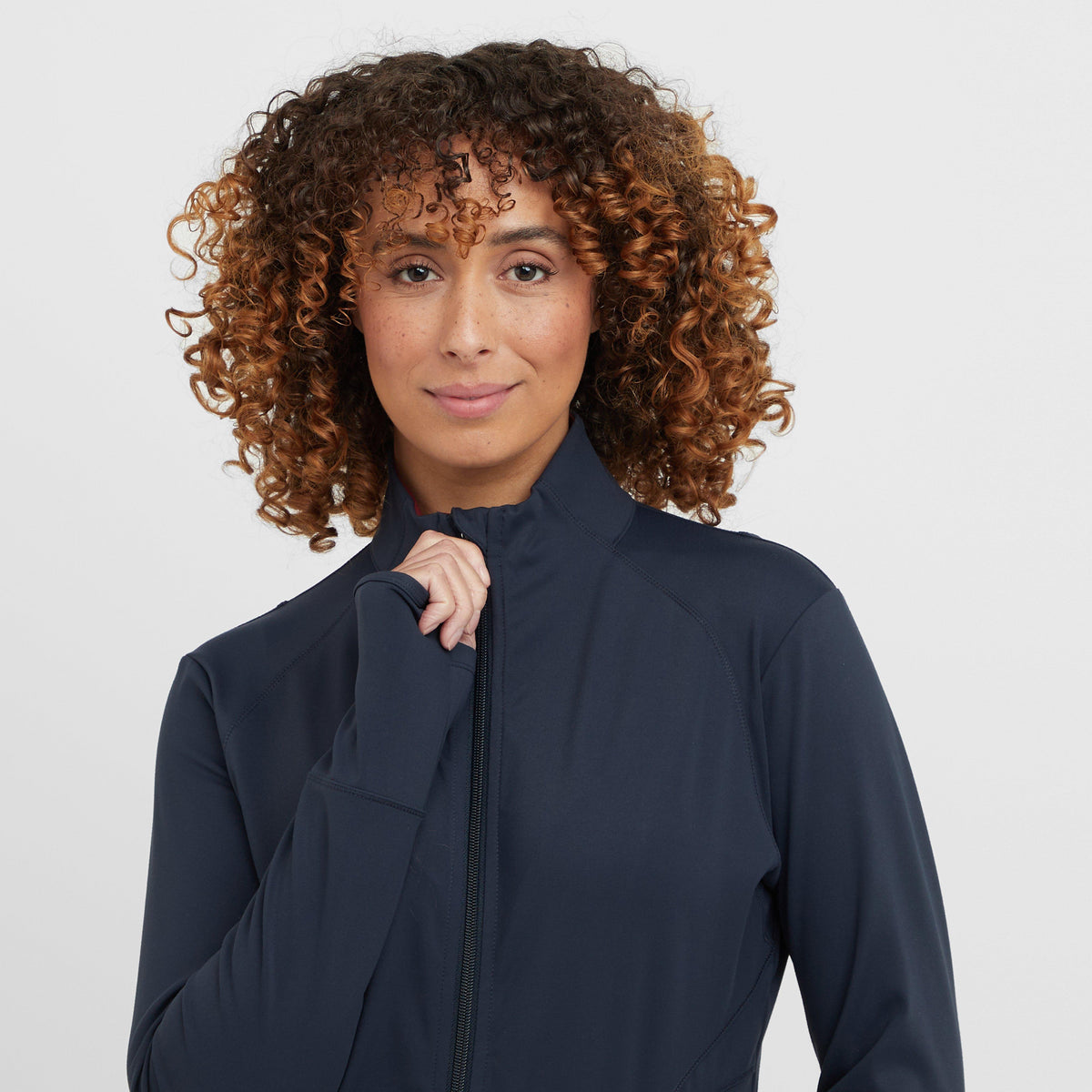 Womens Versatile Fitted Zip Through Jacket Navy