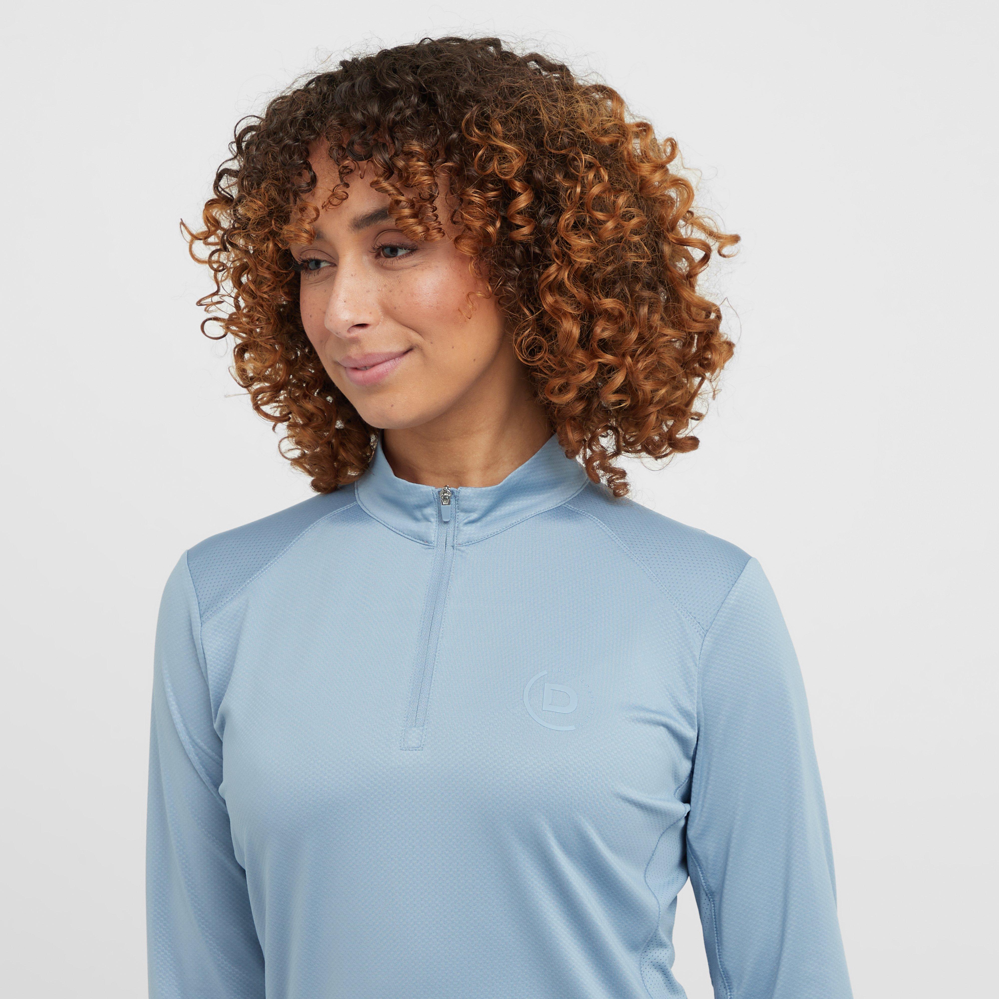 Womens Breathable Long Sleeved Riding Top Blue Fog