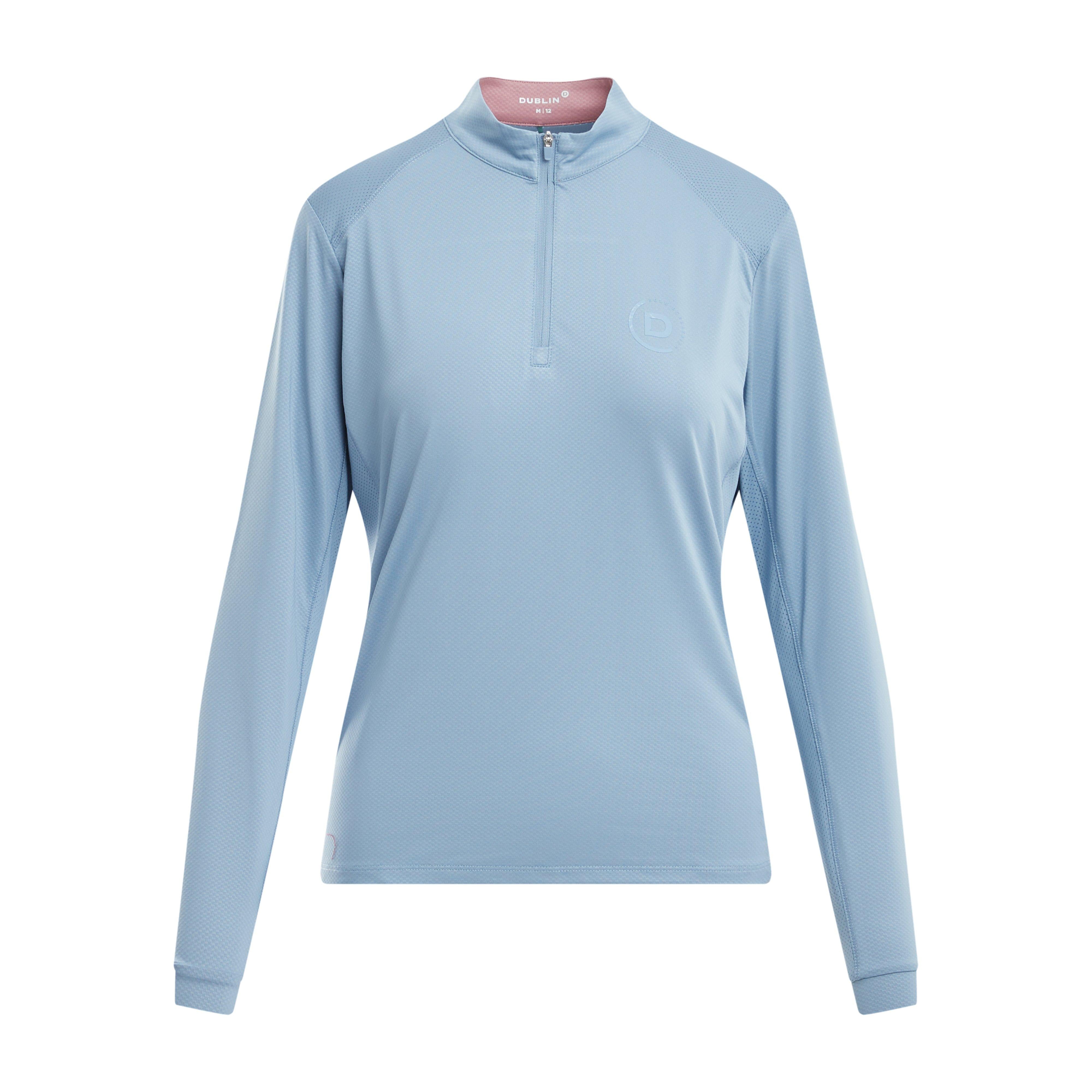 Womens Breathable Long Sleeved Riding Top Blue Fog