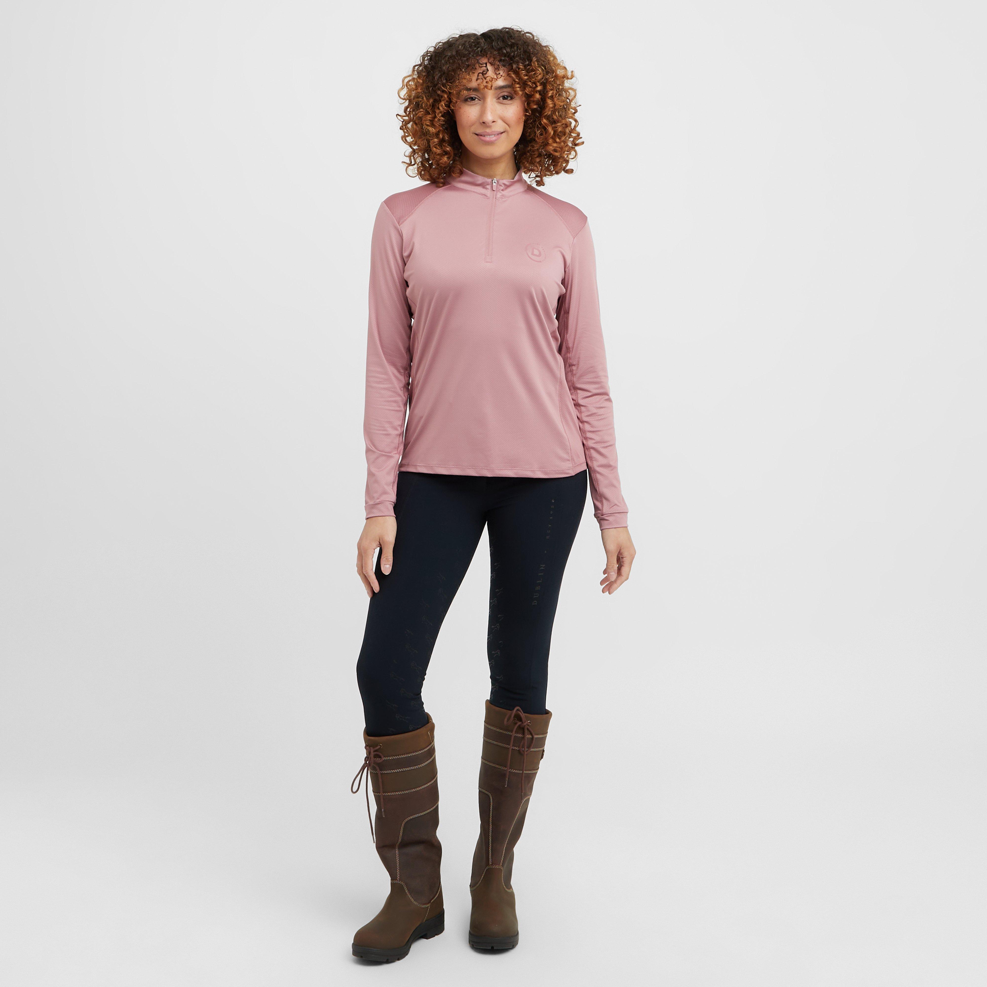 Womens Breathable Long Sleeved Riding Top Dusty Rose