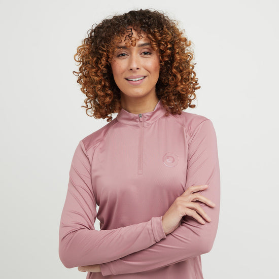 Womens Breathable Long Sleeved Riding Top Dusty Rose