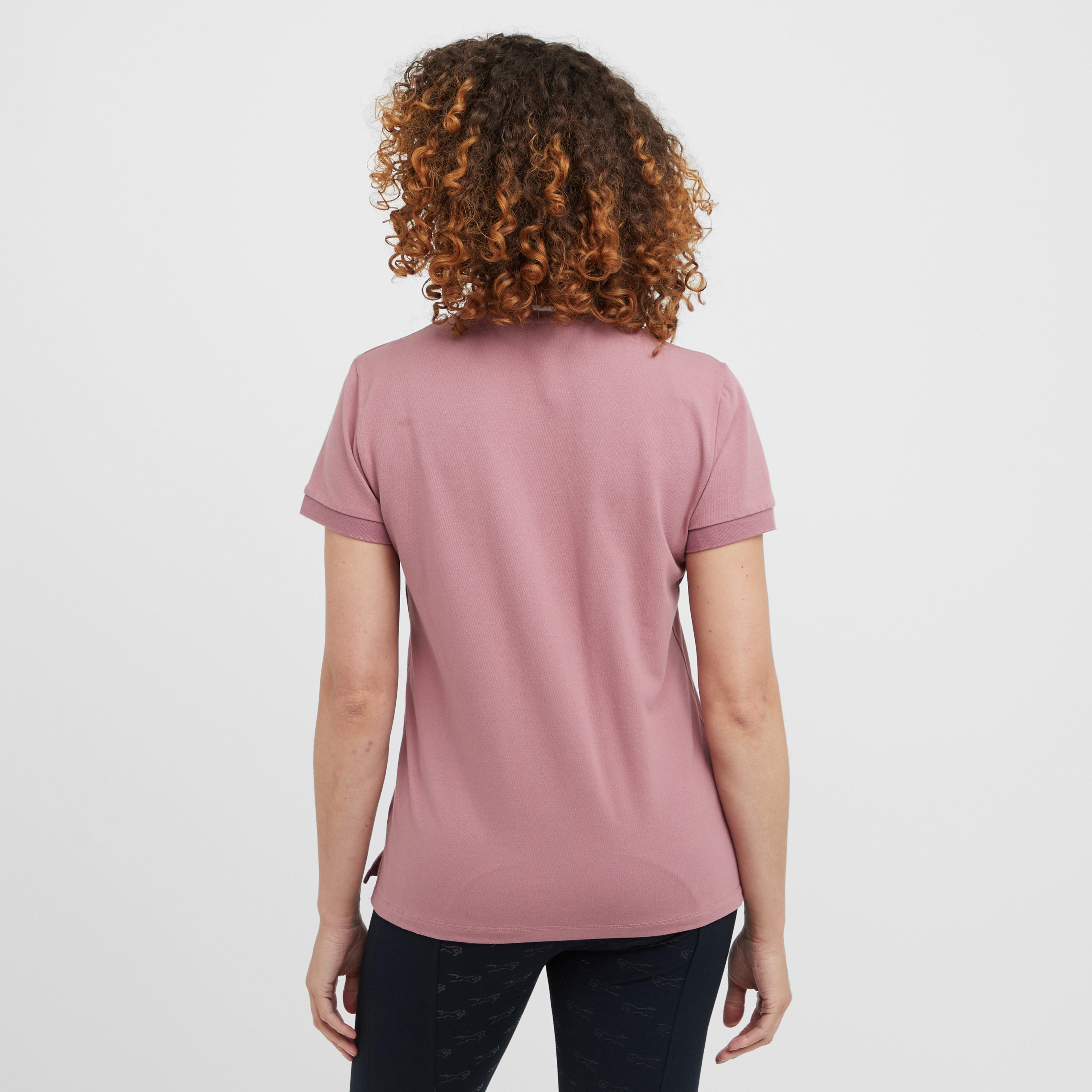 Womens Cotton Pique Short Sleeved Polo Dusty Rose