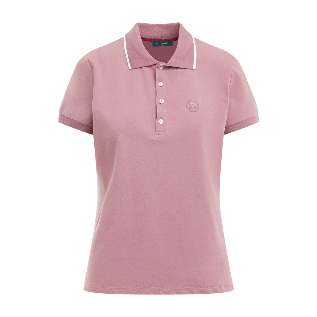 Womens Cotton Pique Short Sleeved Polo Dusty Rose