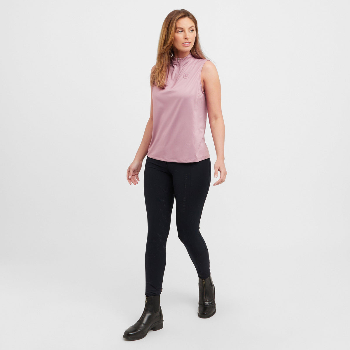 Womens Breathable Sleeveless Riding Top Dusty Rose