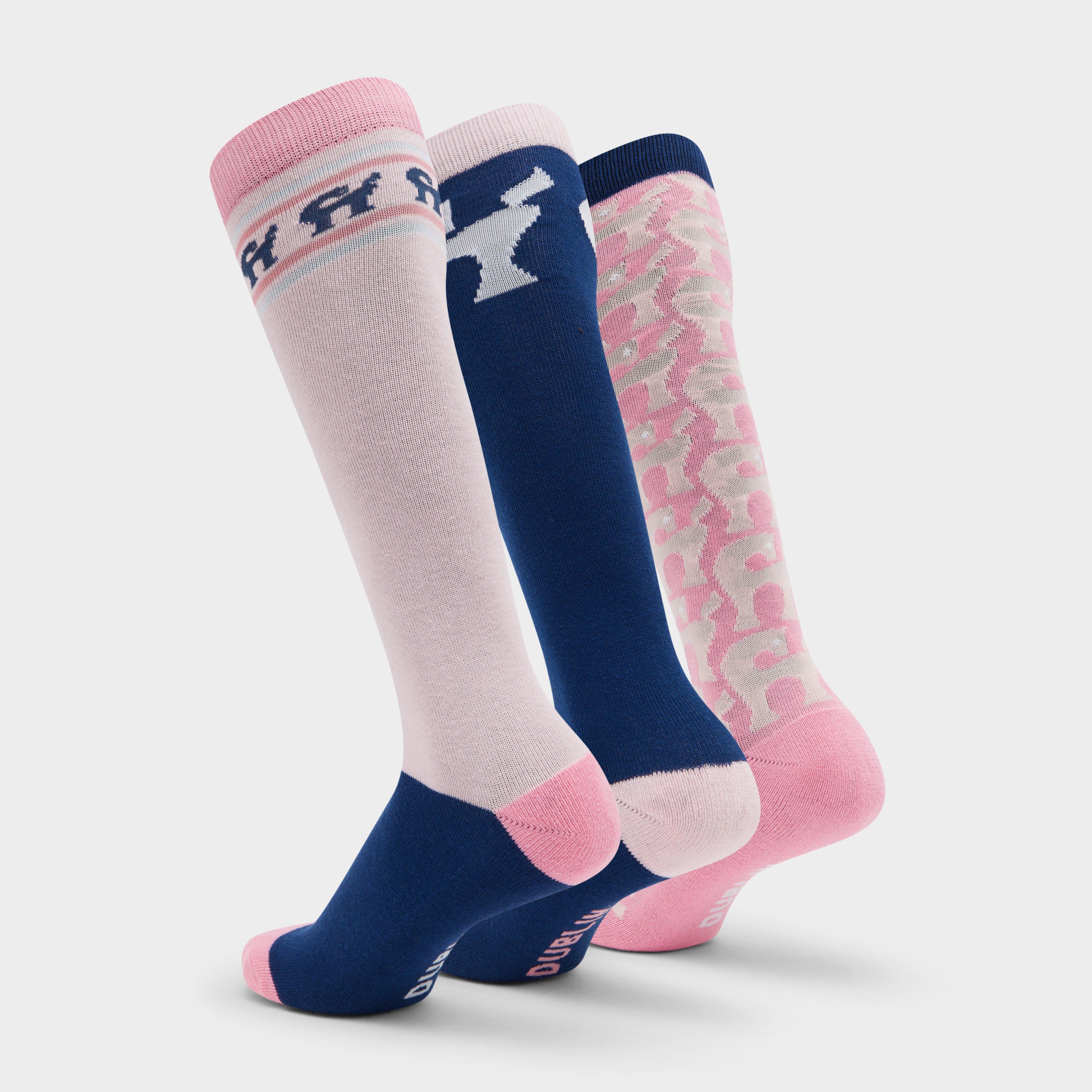 3 Pack Socks True Navy/Pink Tulle Pony