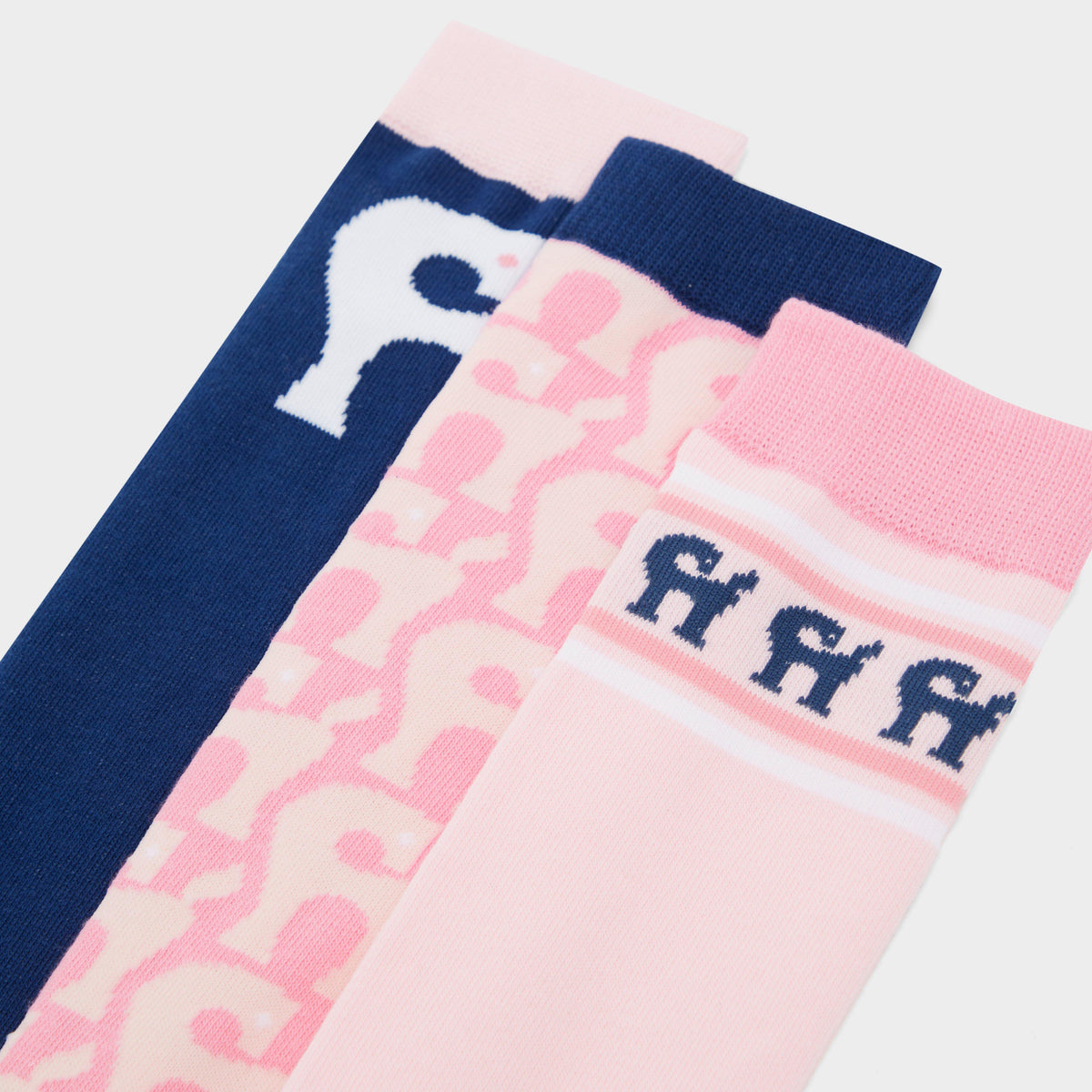 3 Pack Socks True Navy/Pink Tulle Pony