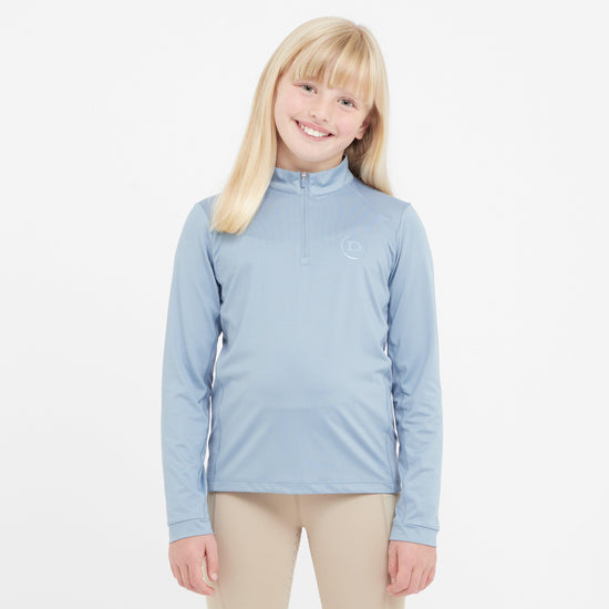 Kids Breathable Long Sleeved Riding Top Blue Fog