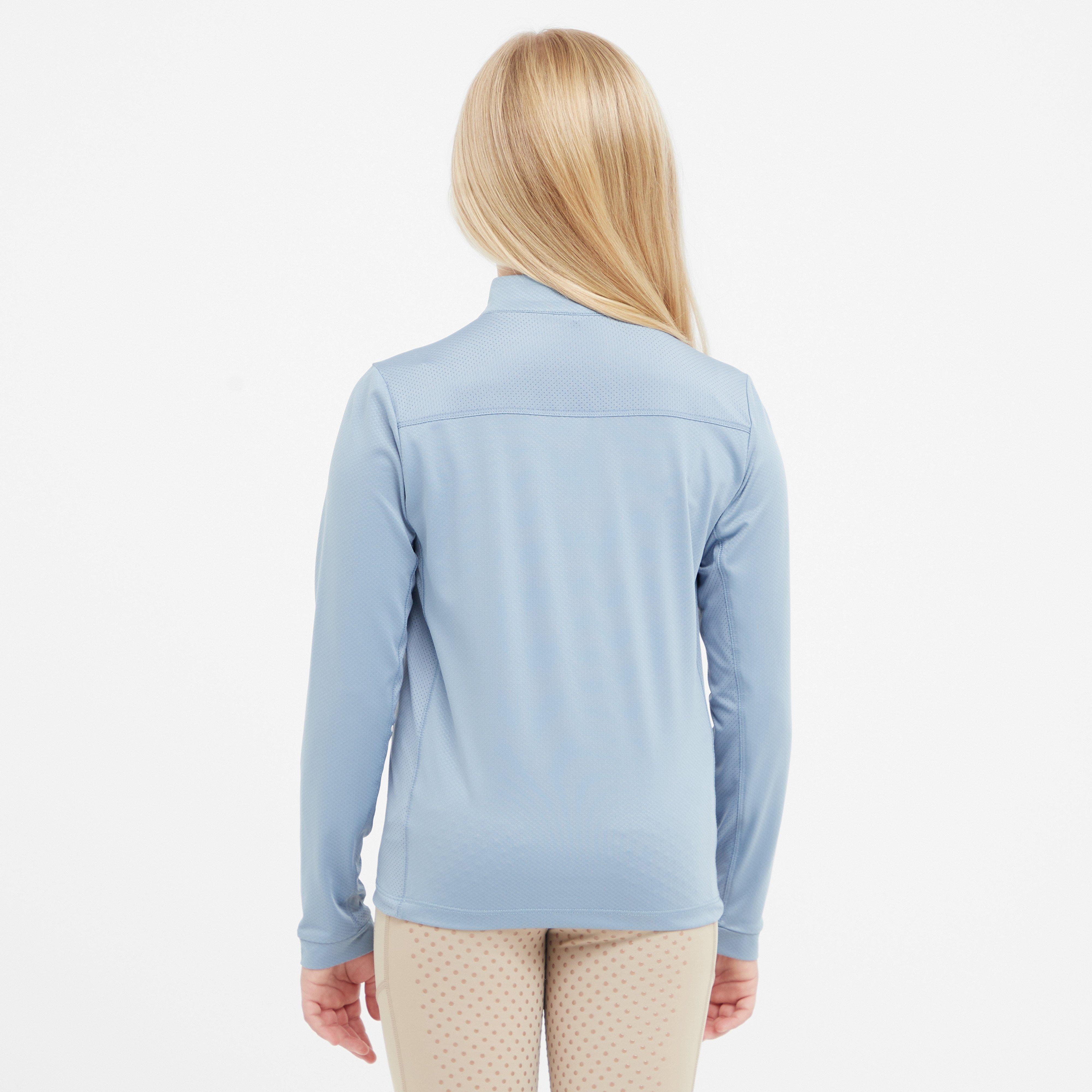 Kids Breathable Long Sleeved Riding Top Blue Fog