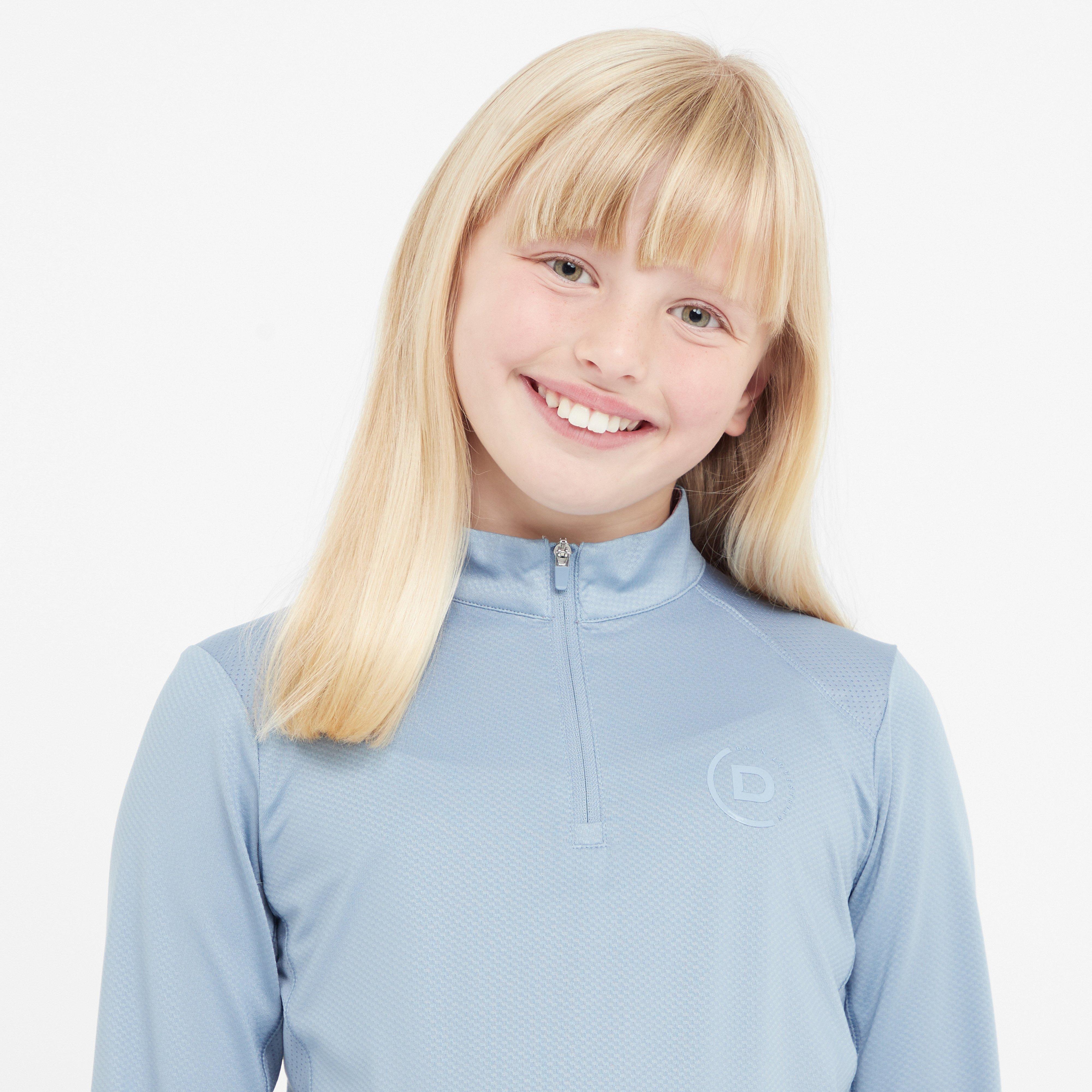 Kids Breathable Long Sleeved Riding Top Blue Fog