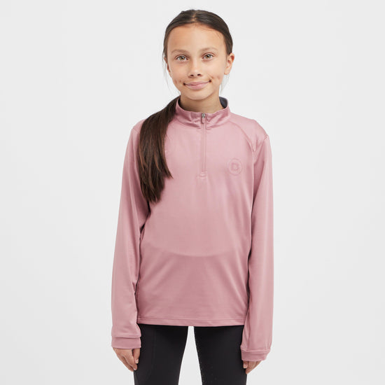 Kids Breathable Long Sleeved Riding Top Dusty Rose