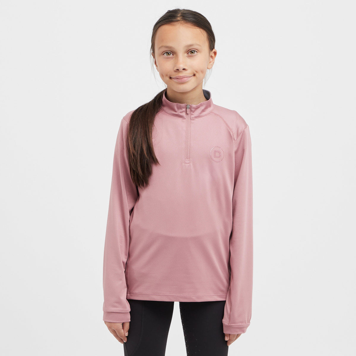 Kids Breathable Long Sleeved Riding Top Dusty Rose