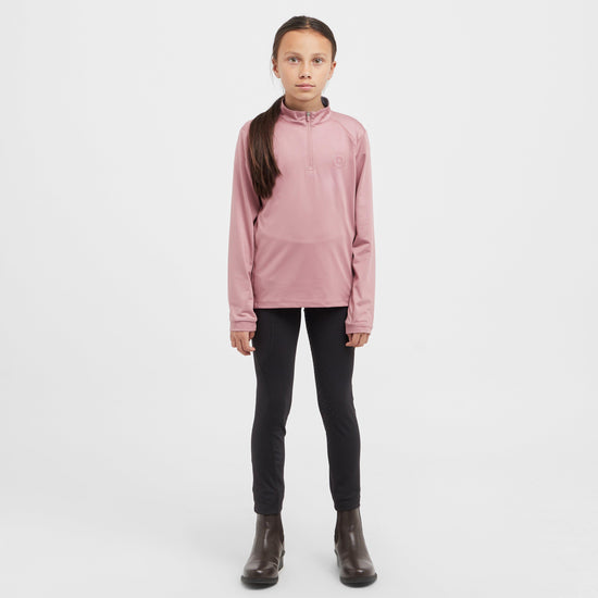 Kids Breathable Long Sleeved Riding Top Dusty Rose