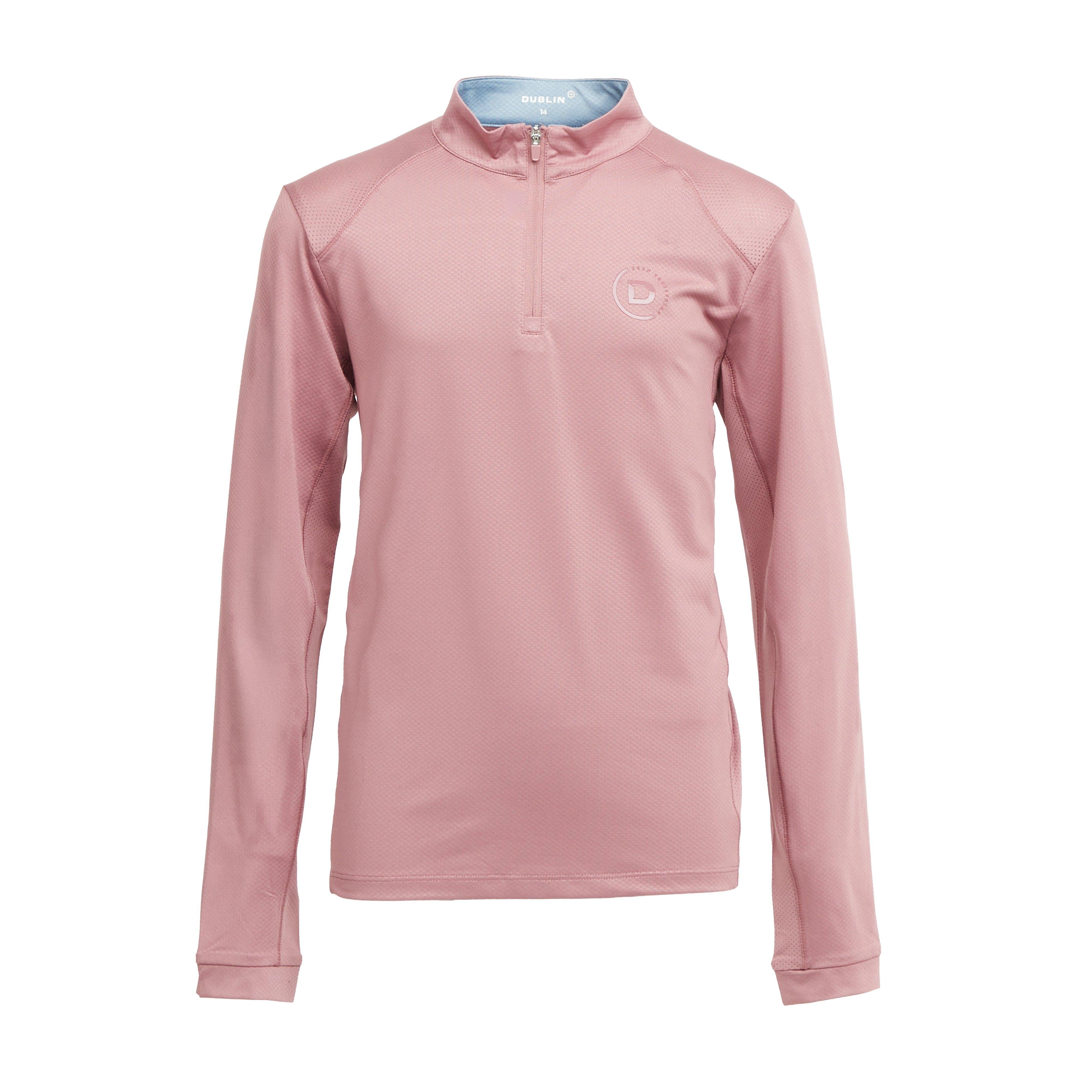 Kids Breathable Long Sleeved Riding Top Dusty Rose