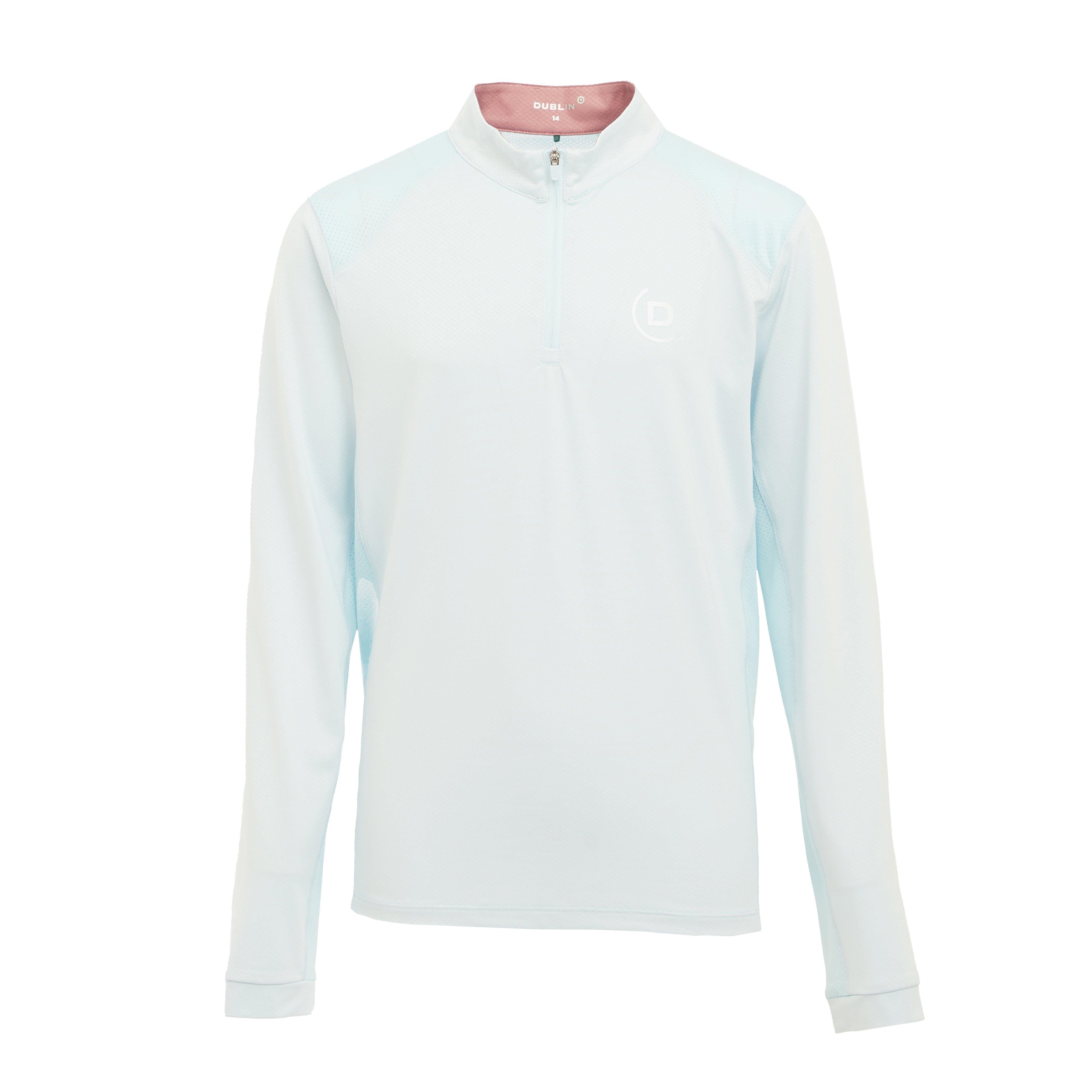 Kids Breathable Long Sleeved Riding Top Sky Blue