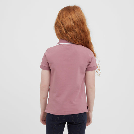 Kids Cotton Pique Short Sleeved Polo Dusty Rose
