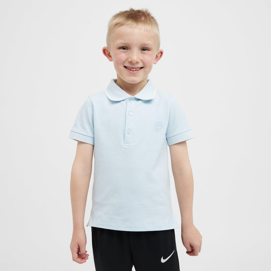 Kids Cotton Pique Short Sleeved Polo Sky Blue