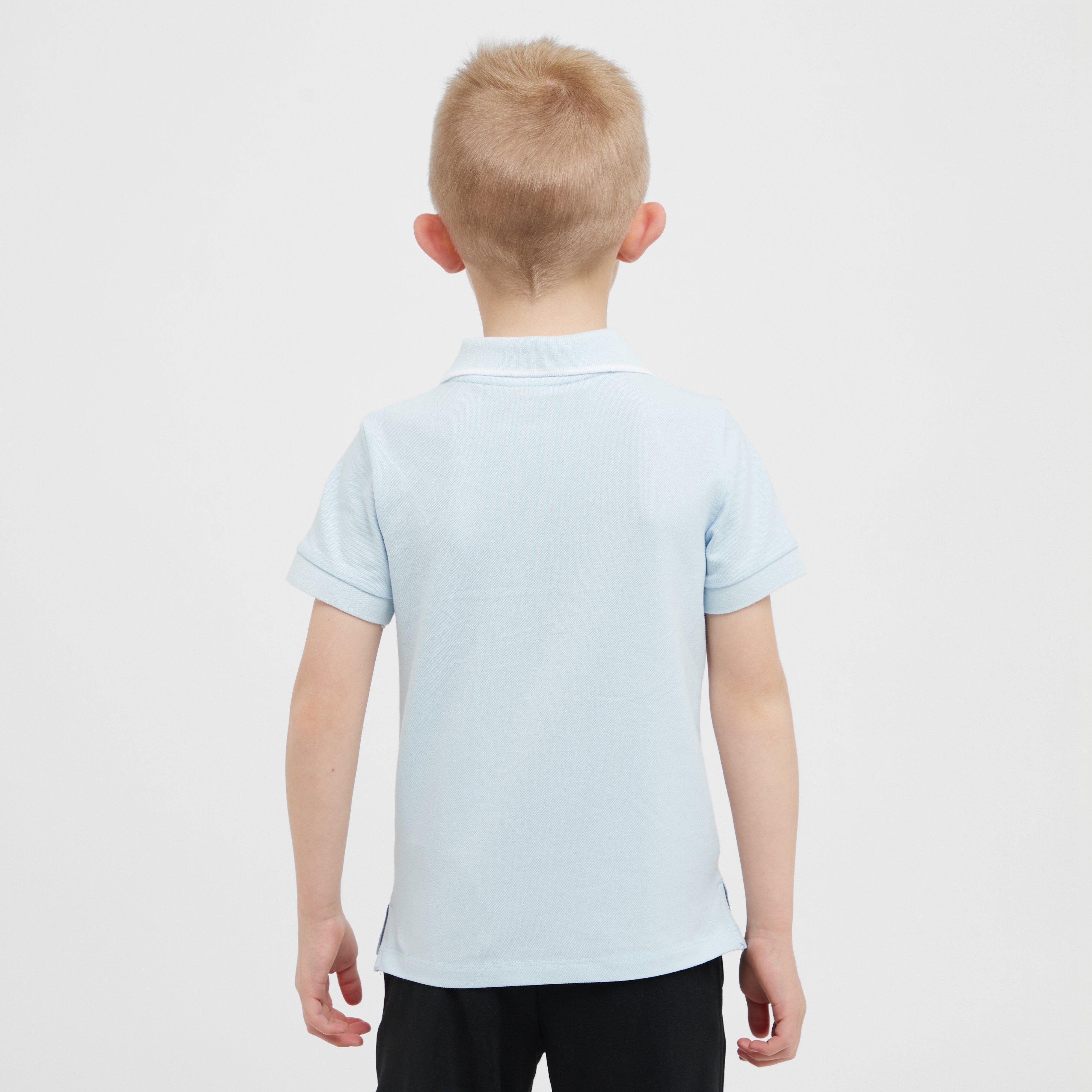 Kids Cotton Pique Short Sleeved Polo Sky Blue