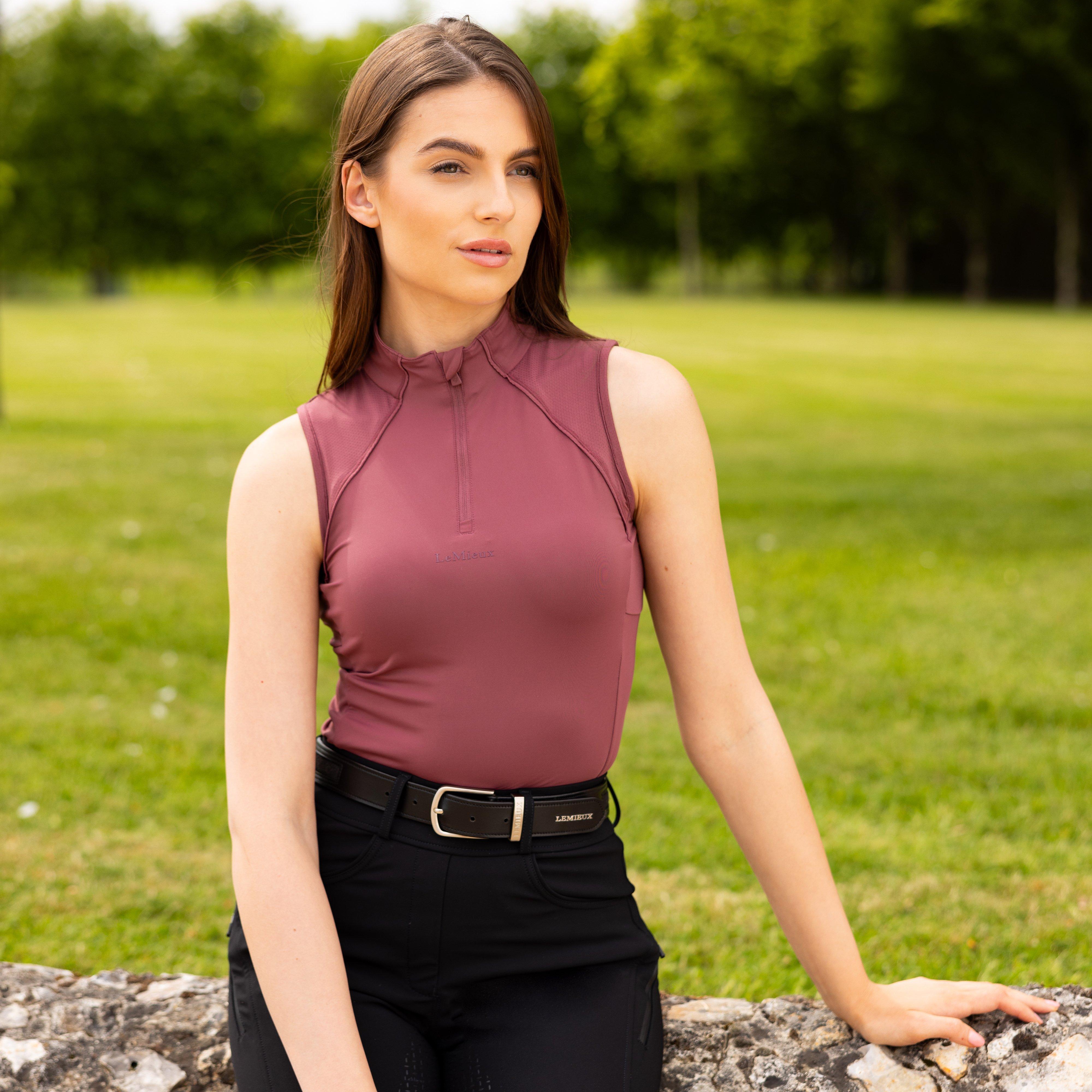 Womens Maria Mesh Sleeveless Base Layer Rosewood