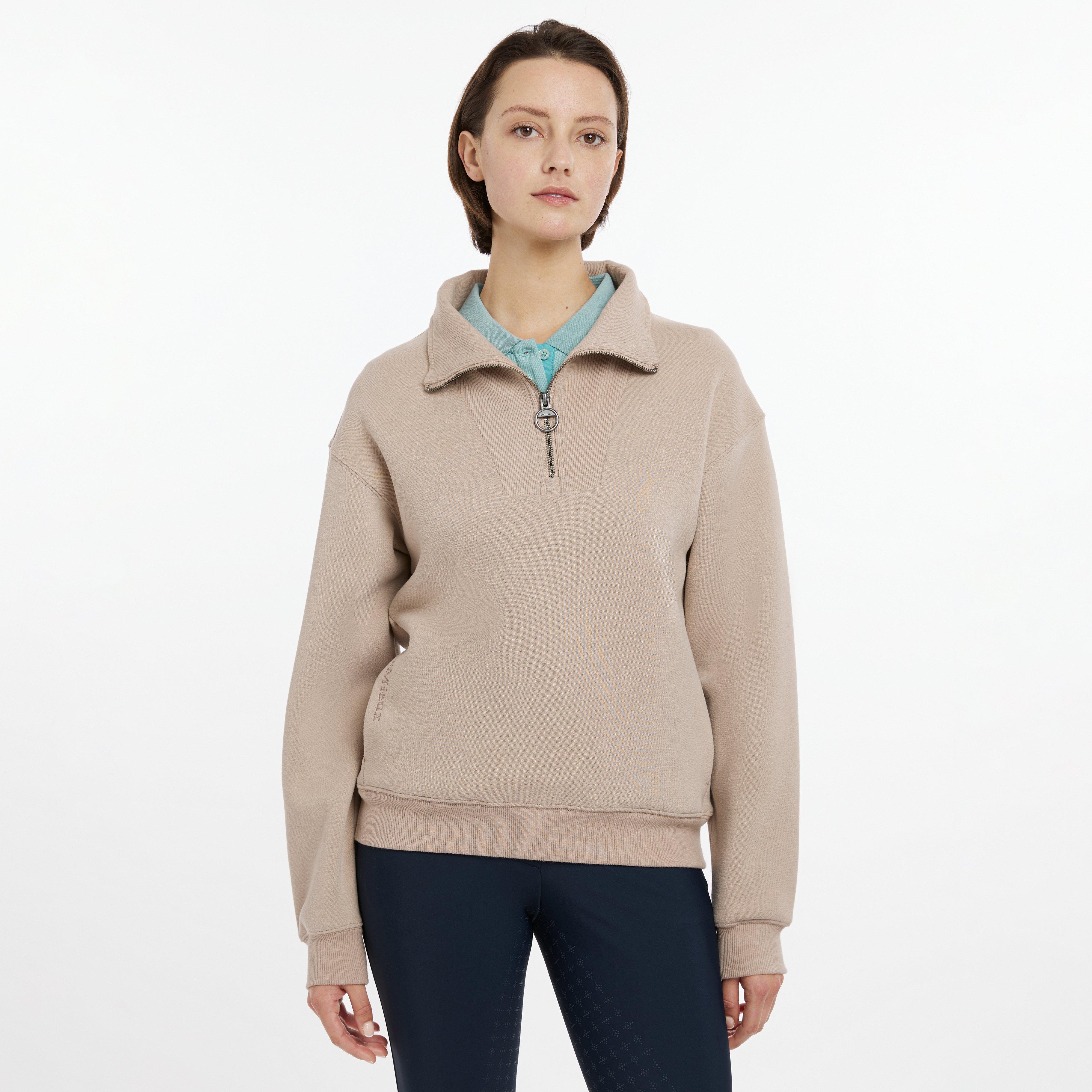 Womens Keira Quarter Neck Sweater Almond