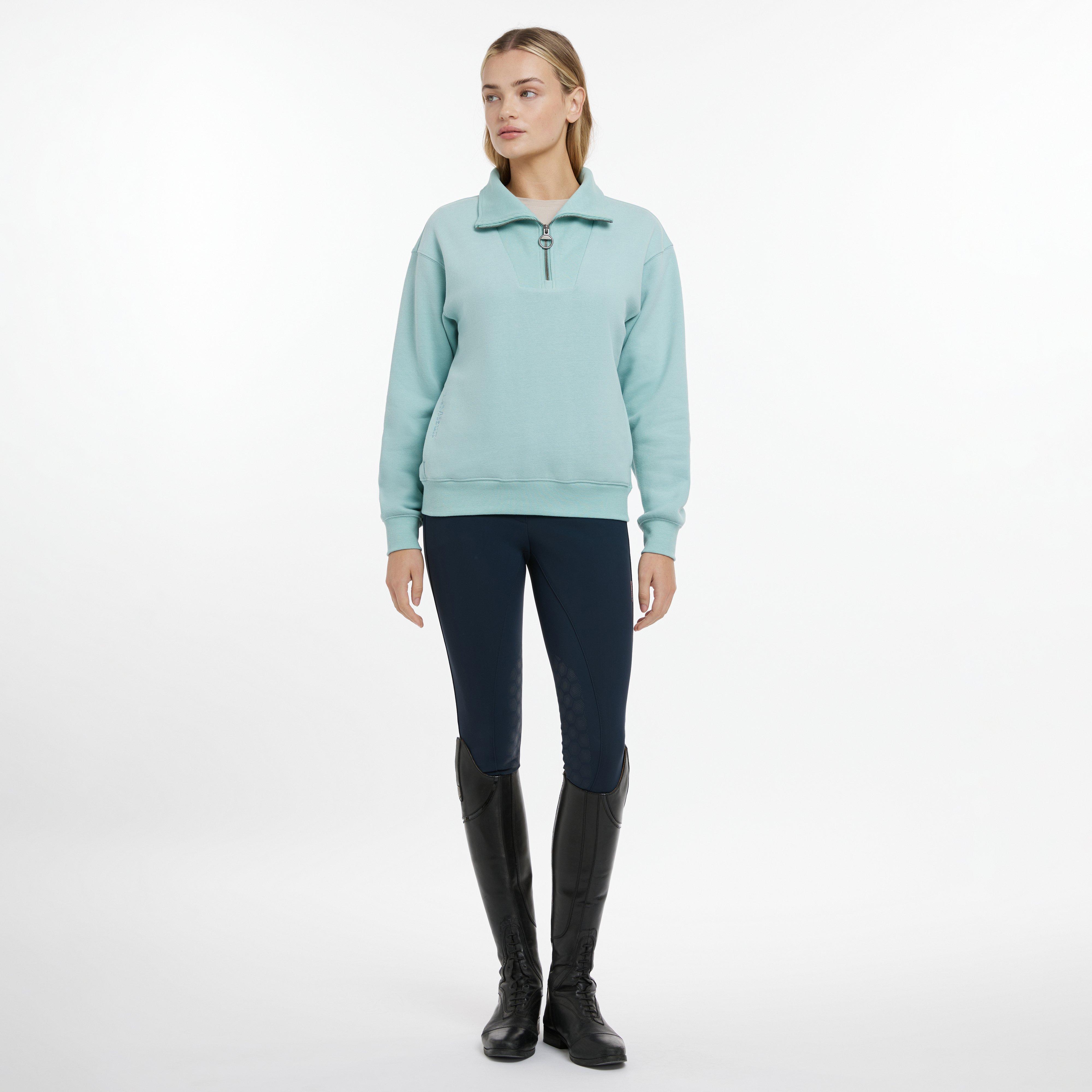 Womens Keira Quarter Neck Sweater Aqua