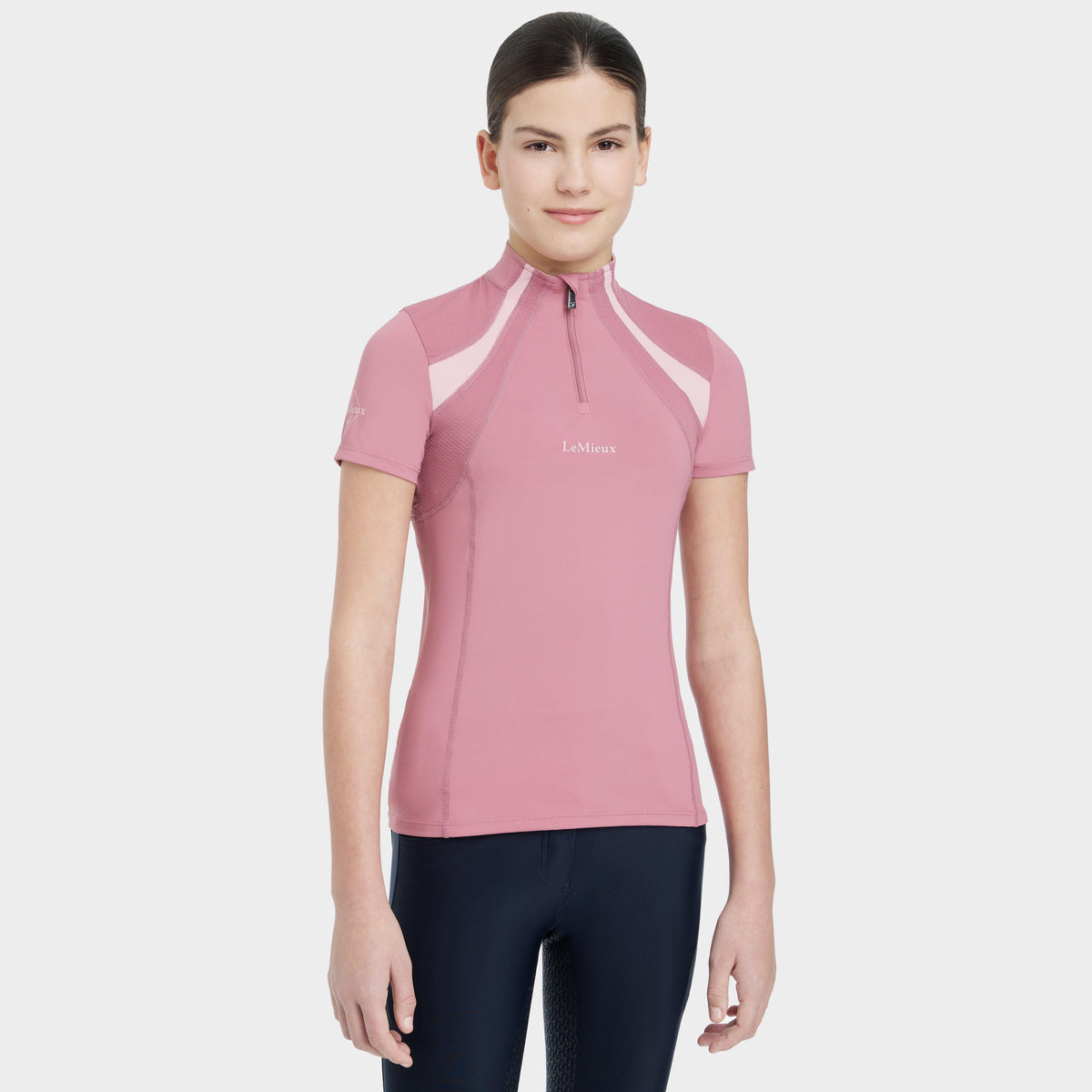 Young Rider Mia Mesh Short Sleeve Base Layer Peony