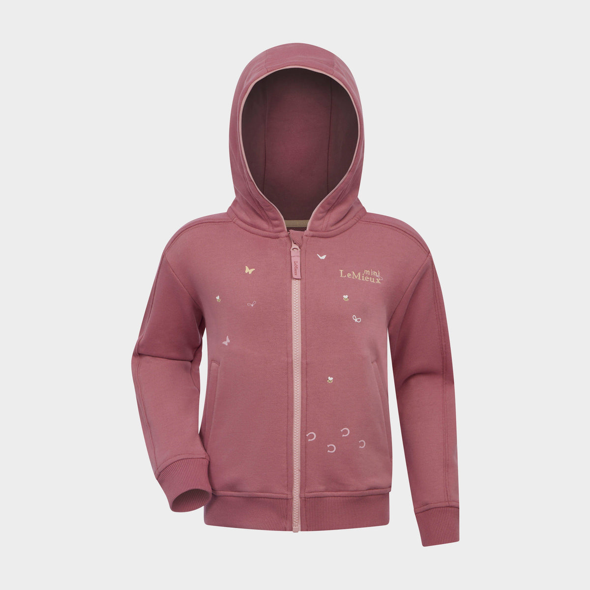 Mini Charlie Zip Through Hoodie Peony
