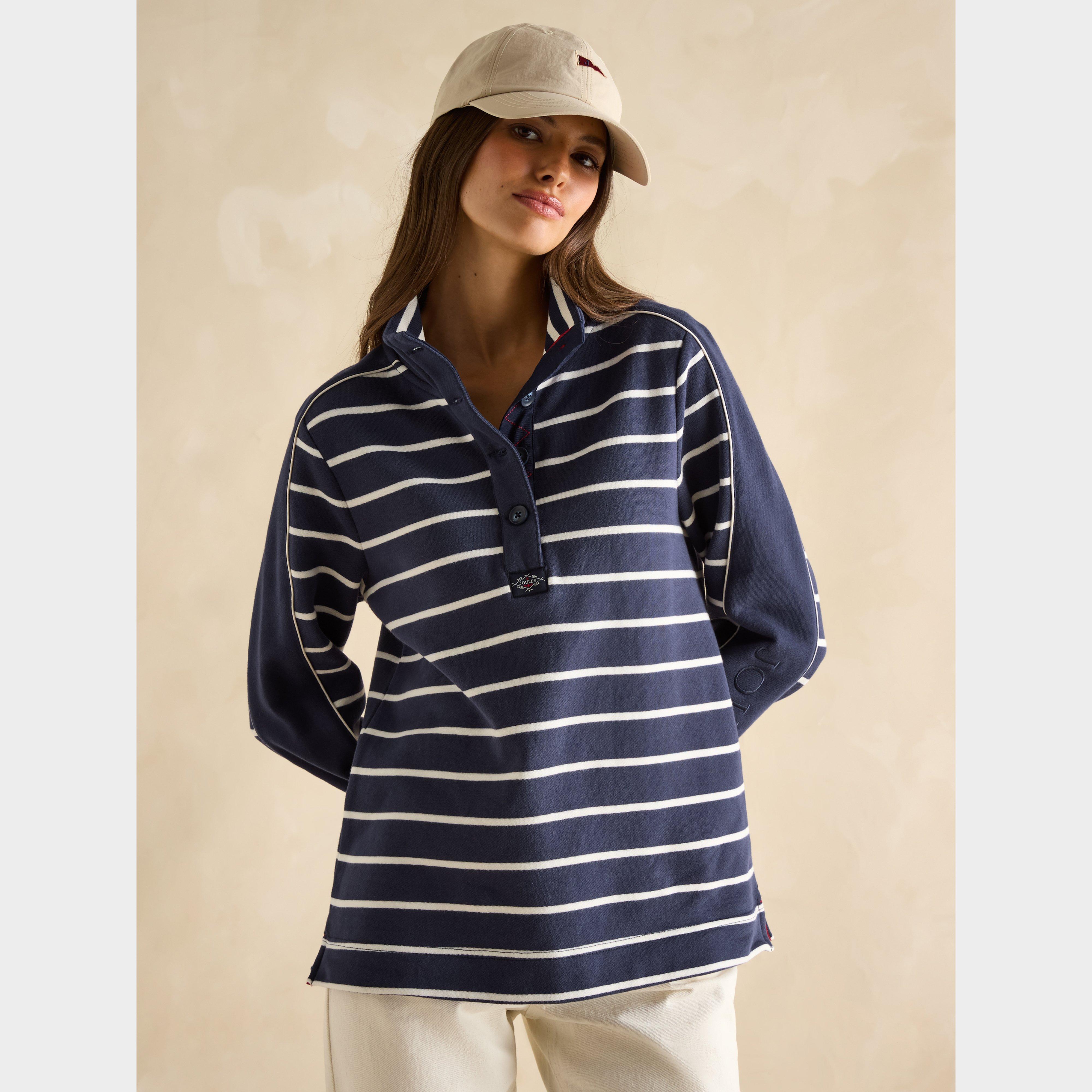 Womens Southwold Funnel Neck Sweatshirt Navy Stripe