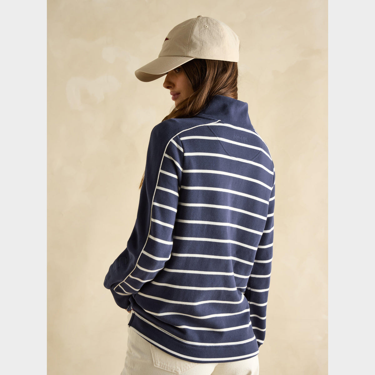 Womens Southwold Funnel Neck Sweatshirt Navy Stripe