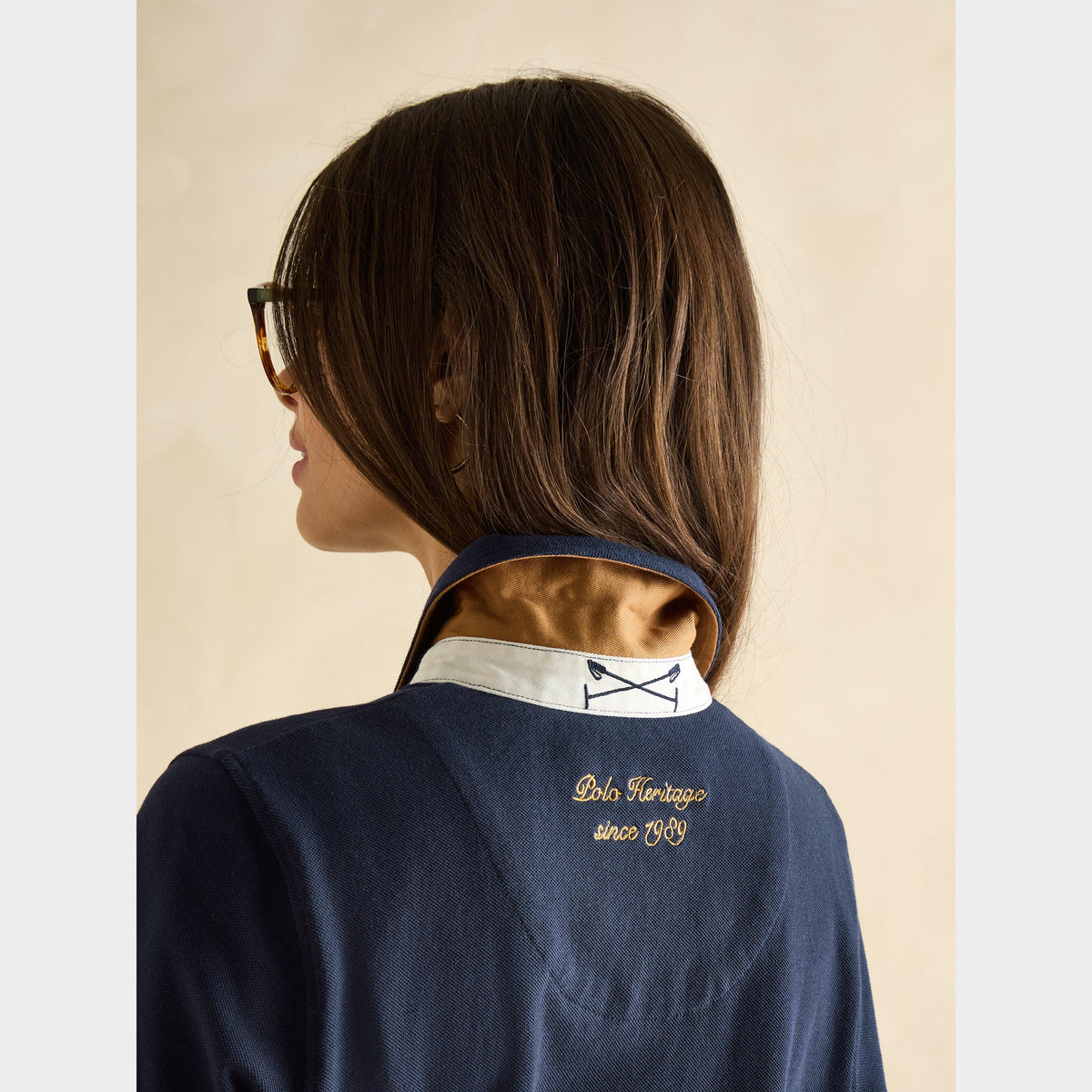 Womens Beaufort Short Sleeve Cotton Polo Shirt Navy