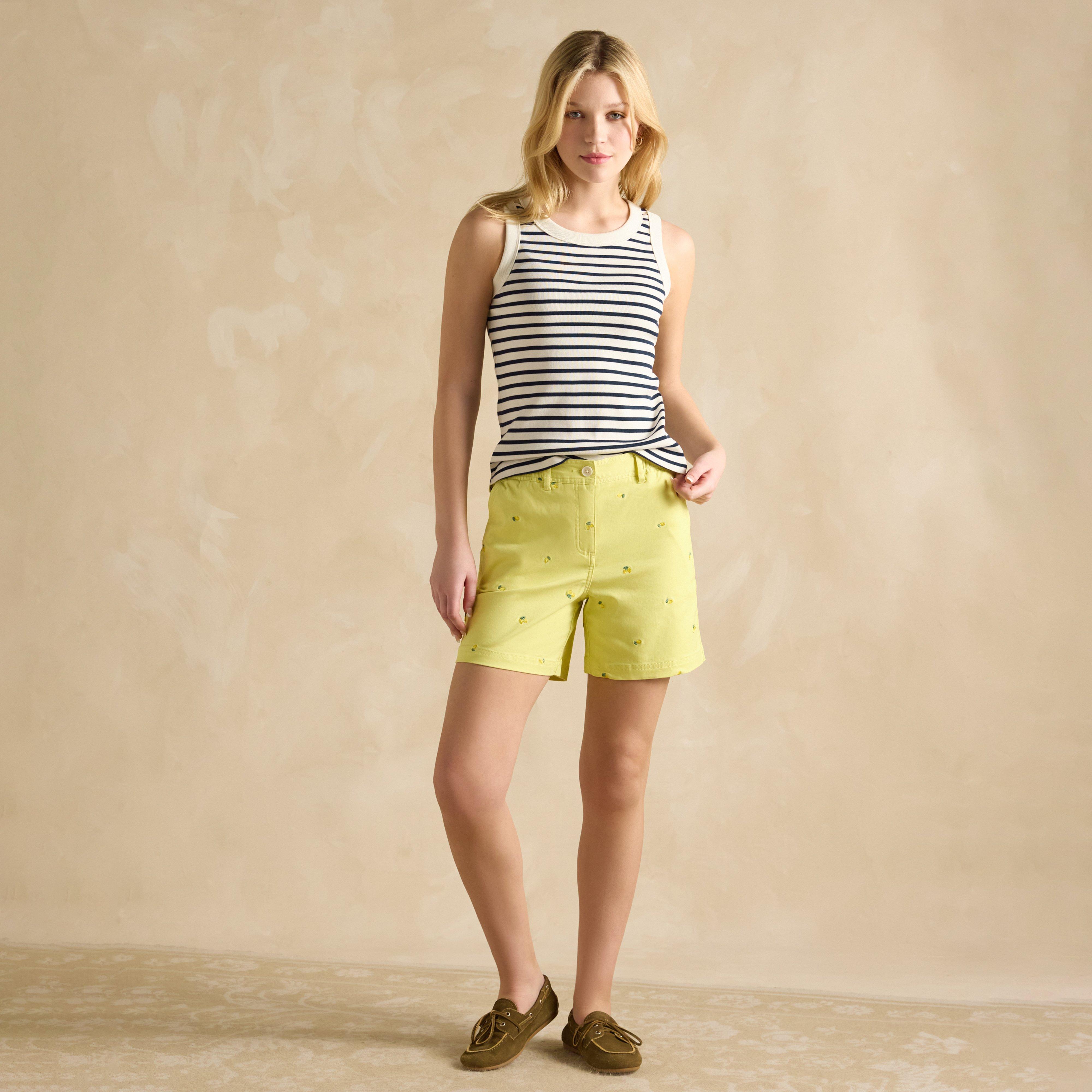 Womens Harbour Jersey Vest Cream Navy Stripe