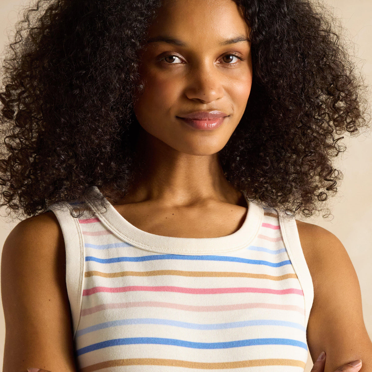 Womens Harbour Jersey Vest Multi Stripe