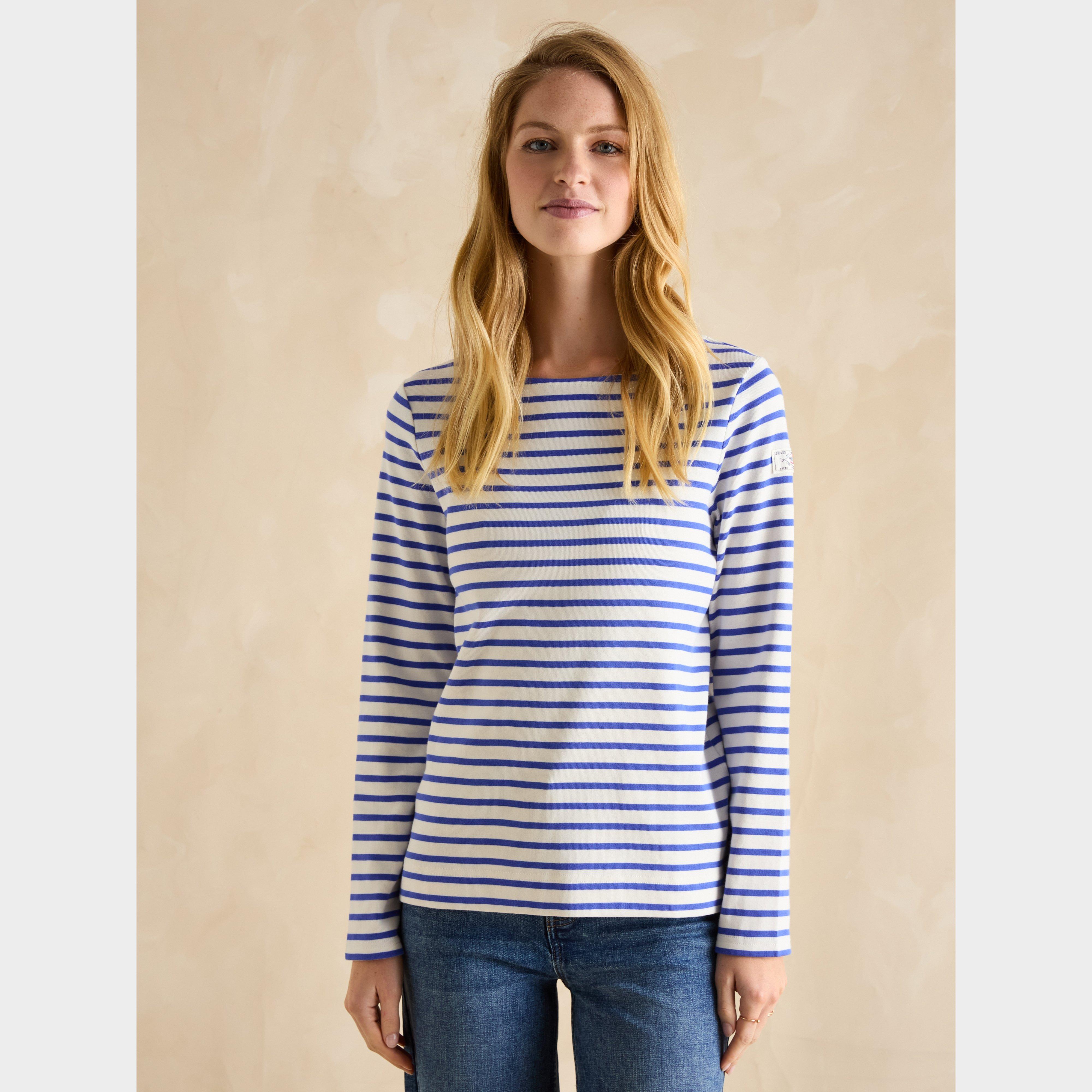 Womens Harbour Boat Neck Breton Top Blue Stripe