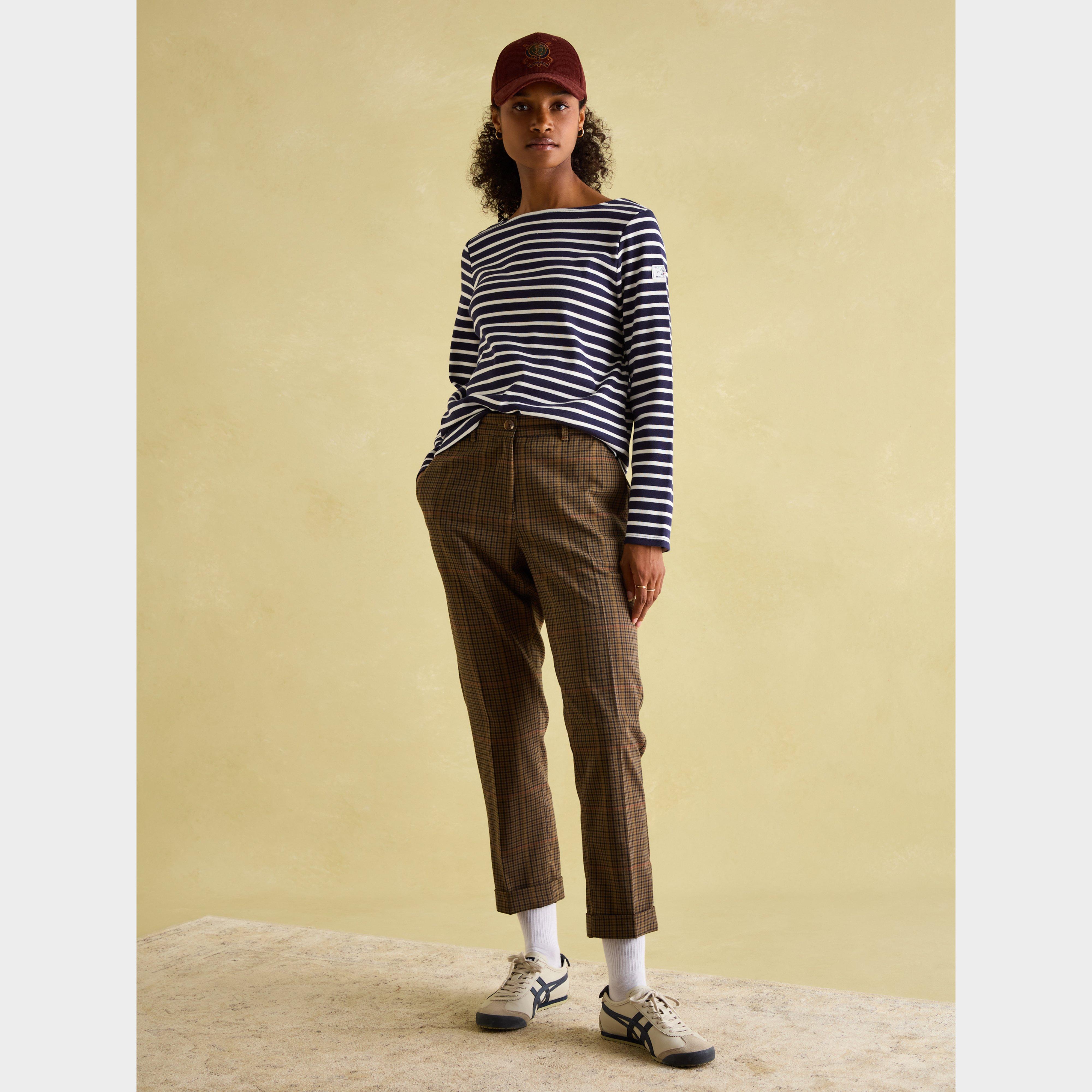 Womens Harbour Boat Neck Breton Top Navy Cream Stripe