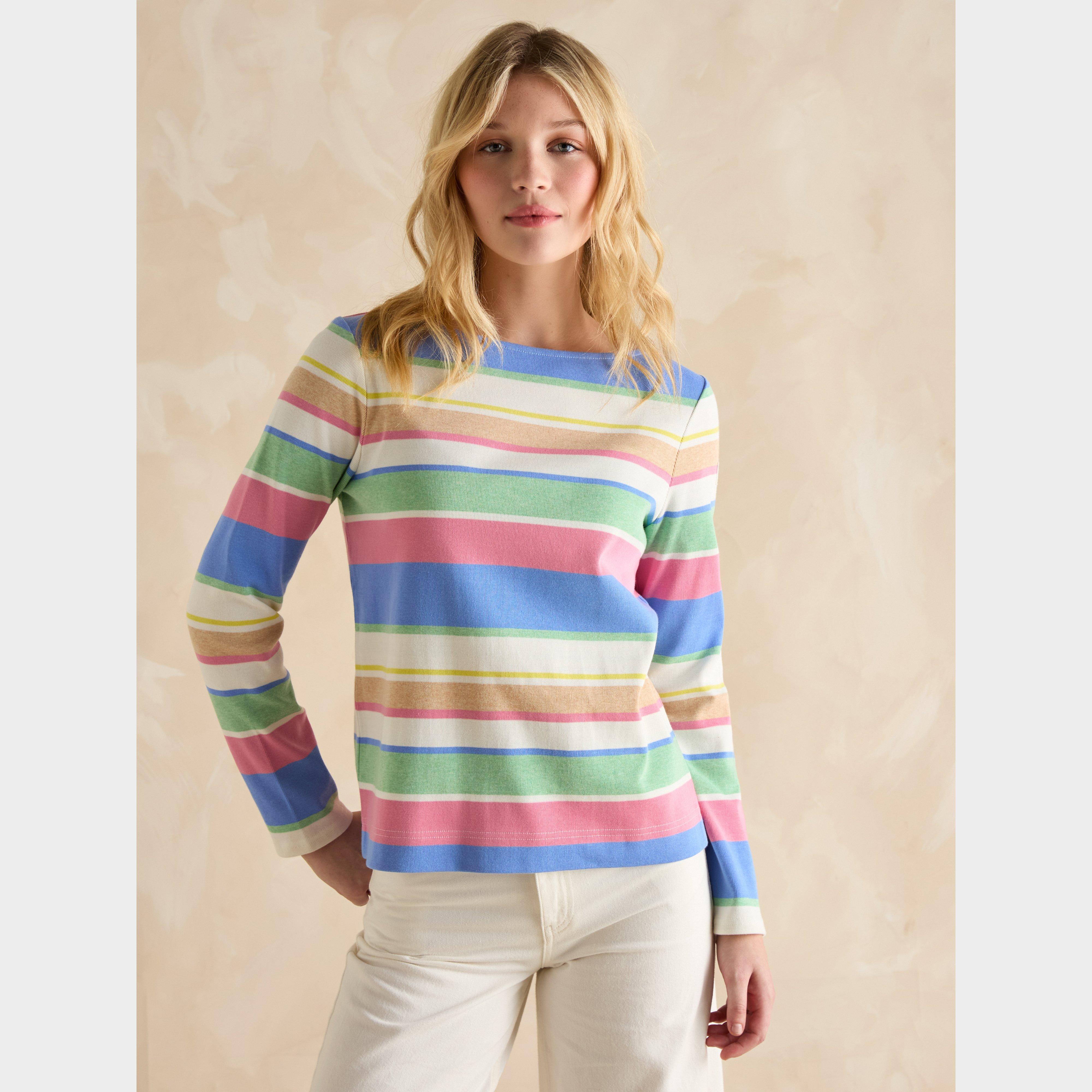 Womens Harbour Boat Neck Breton Top Multi Stripe