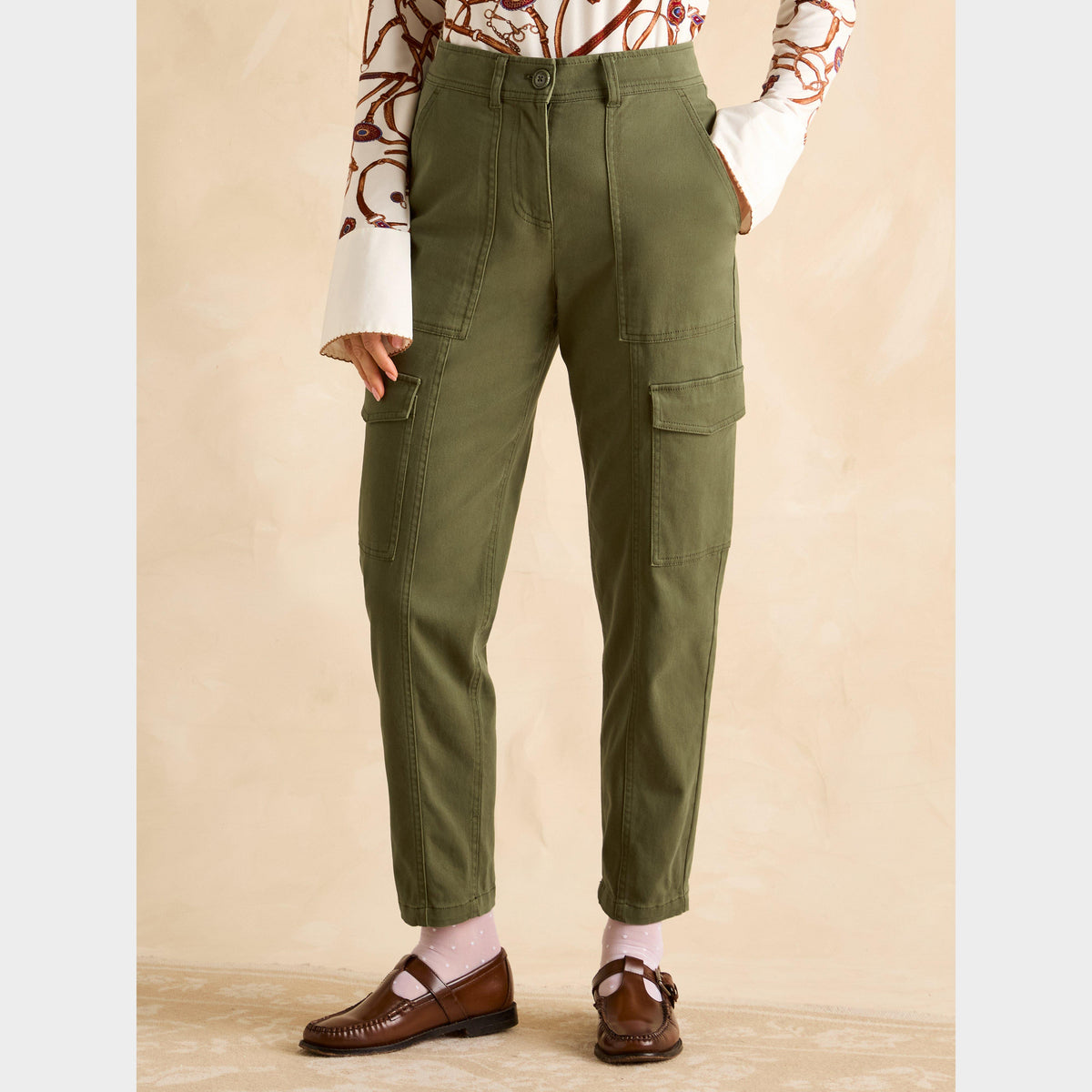 Womens Cargo Trousers Khaki