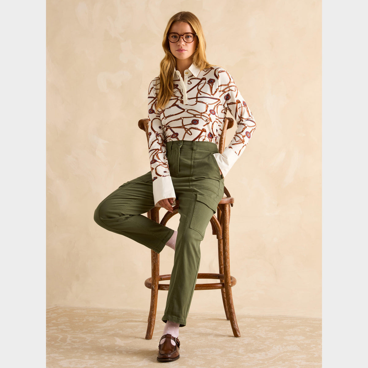 Womens Cargo Trousers Khaki
