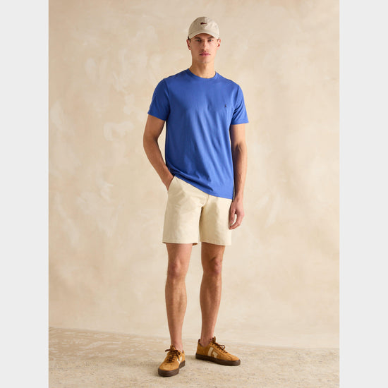 Mens Denton Grey Plain Jersey Crew Neck T-Shirt Deep Blue