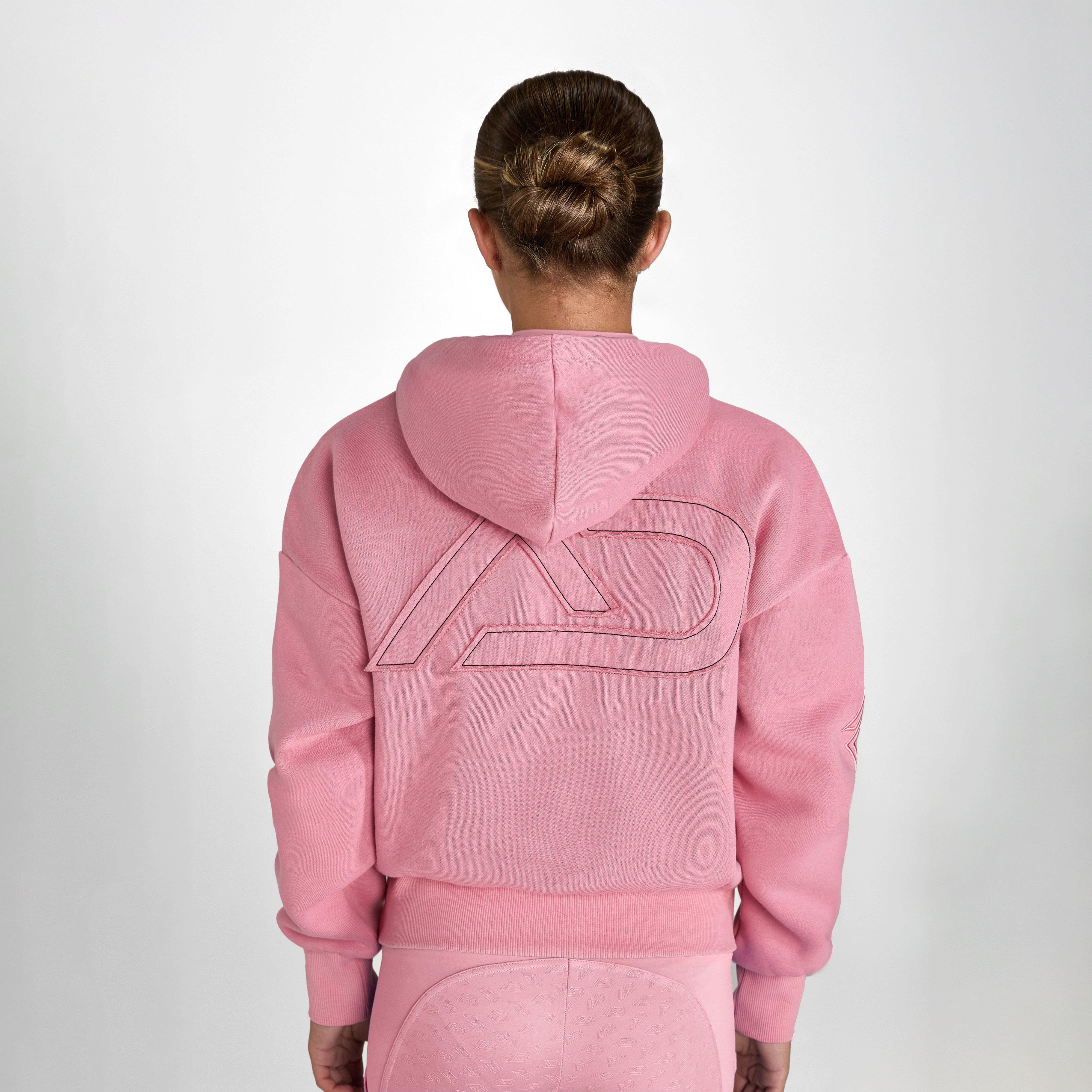 Young Rider Half Zip Hoodie Coral Pink
