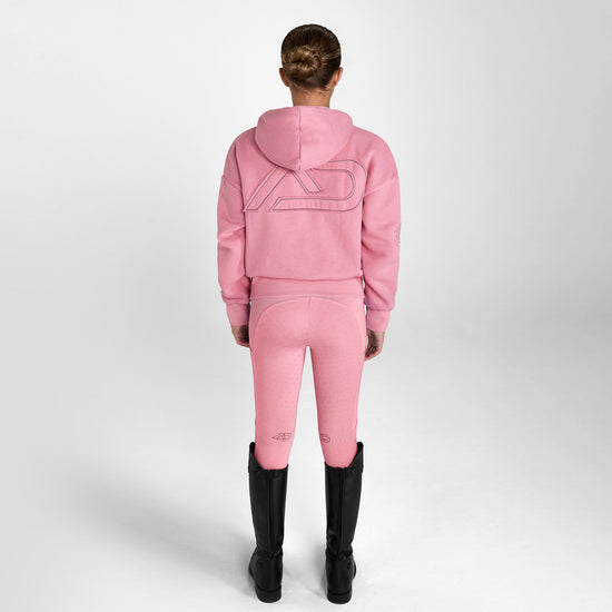 Young Rider Half Zip Hoodie Coral Pink