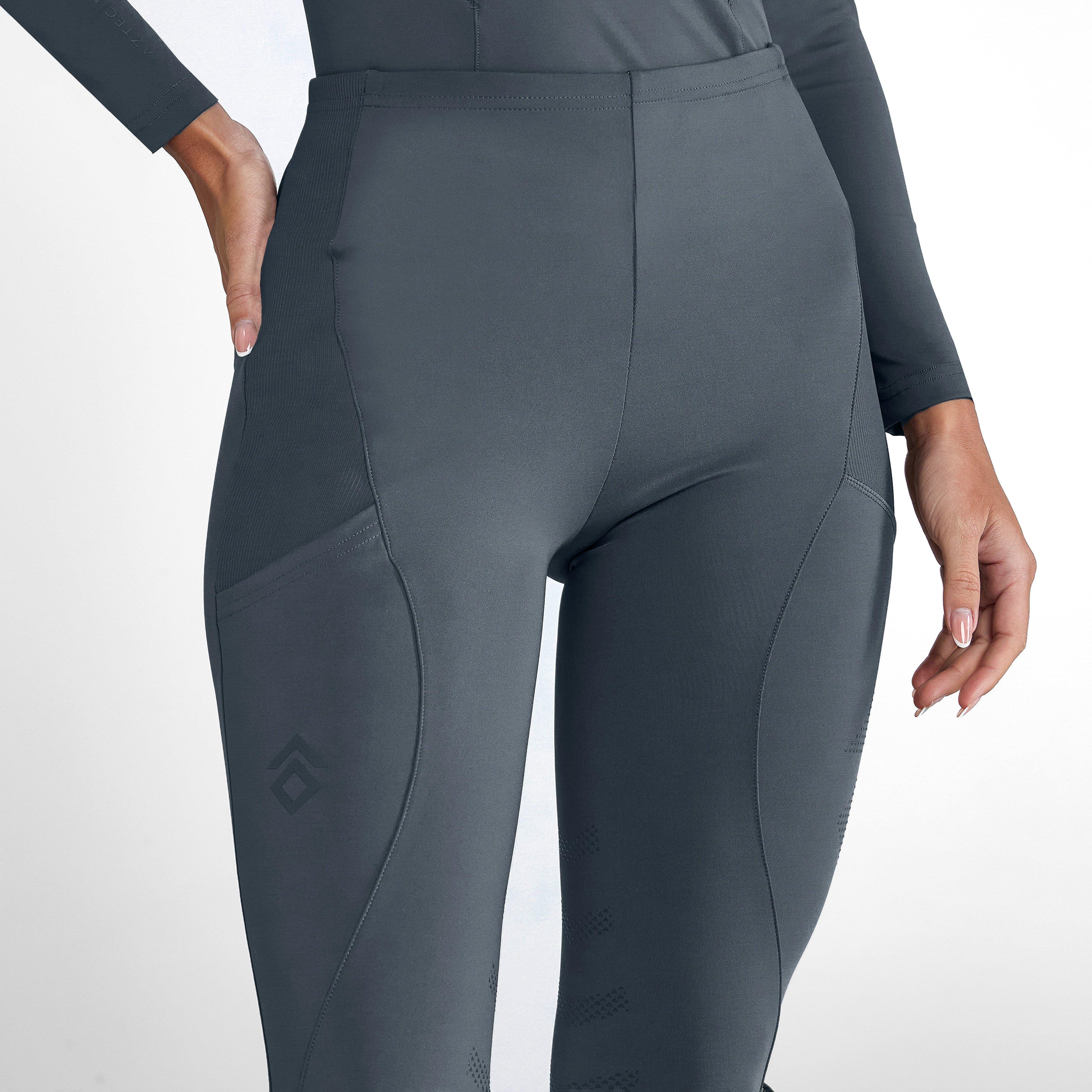 Womens Core Knee Patch Leggings Petrol