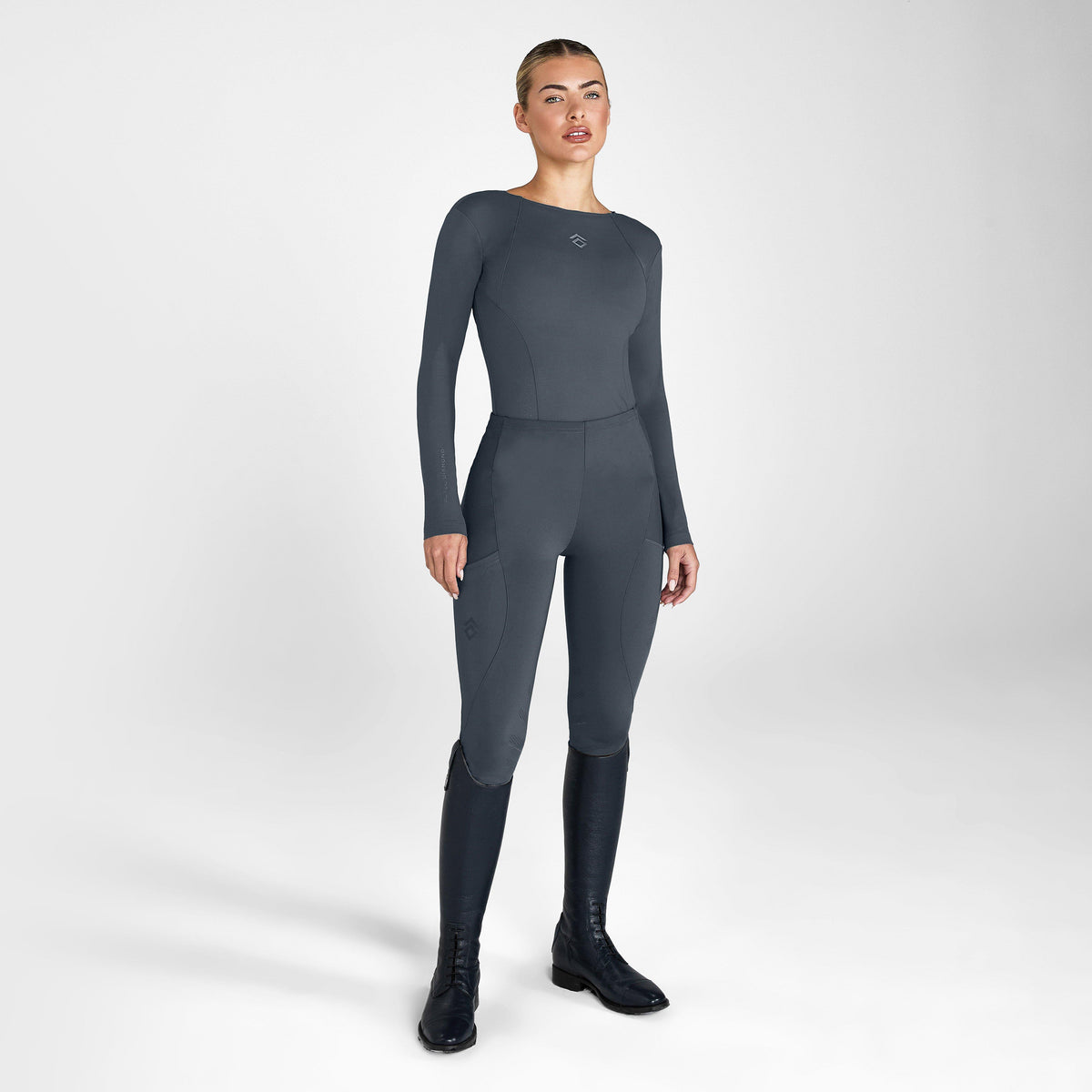 Womens Core Knee Patch Leggings Petrol