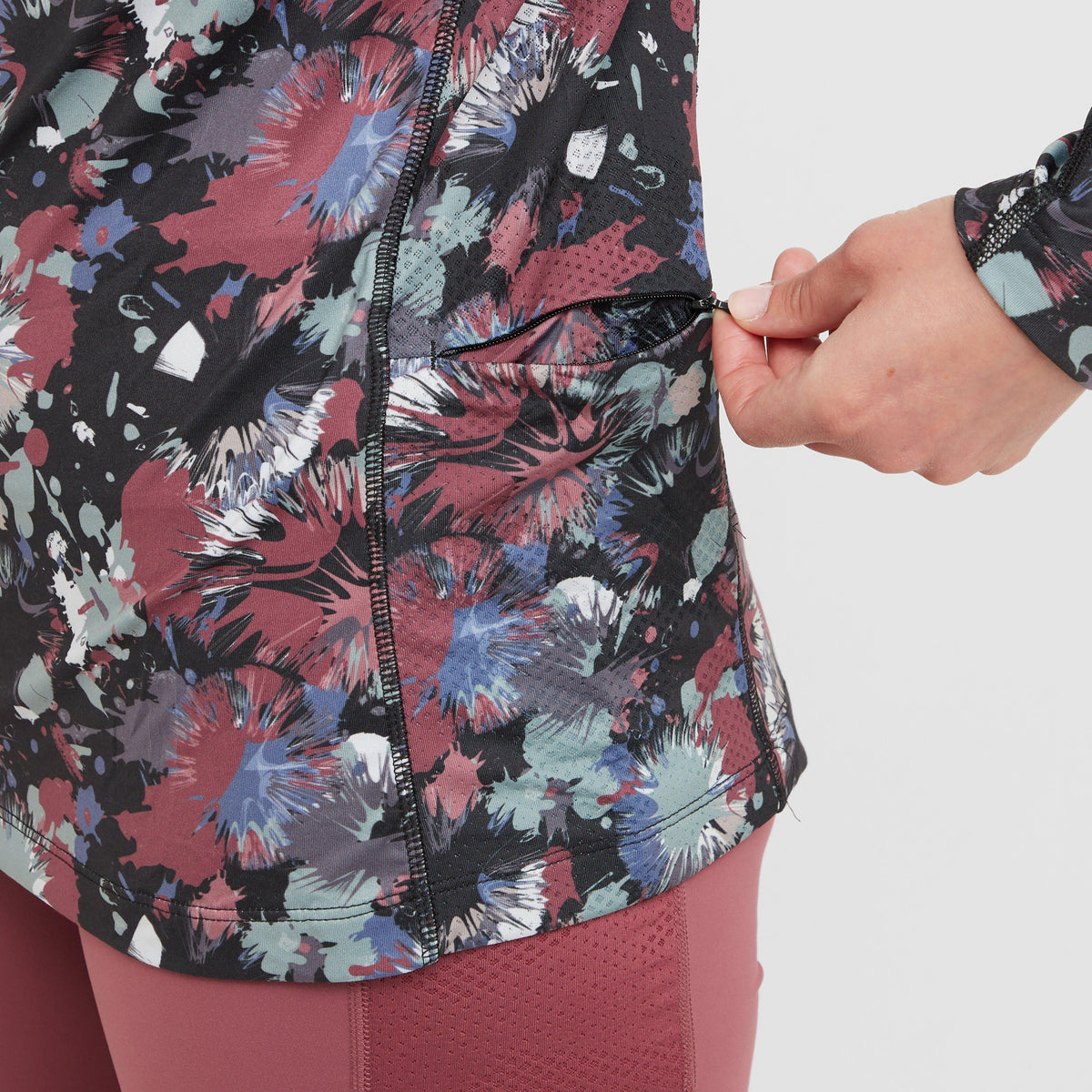 Womens React Long Sleeve Base Layer Abstract