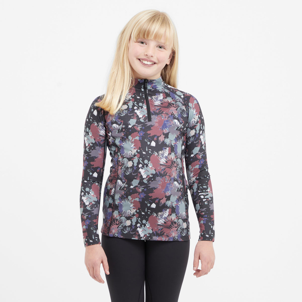 Young Rider React Long Sleeve Base Layer Abstract