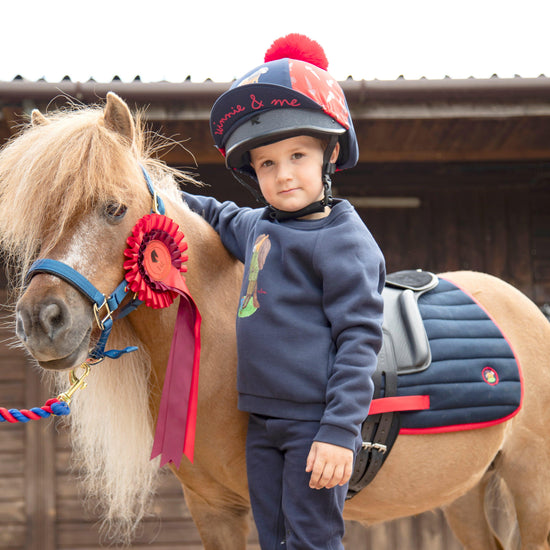 Winnie & Me Hat Silk Navy/Red